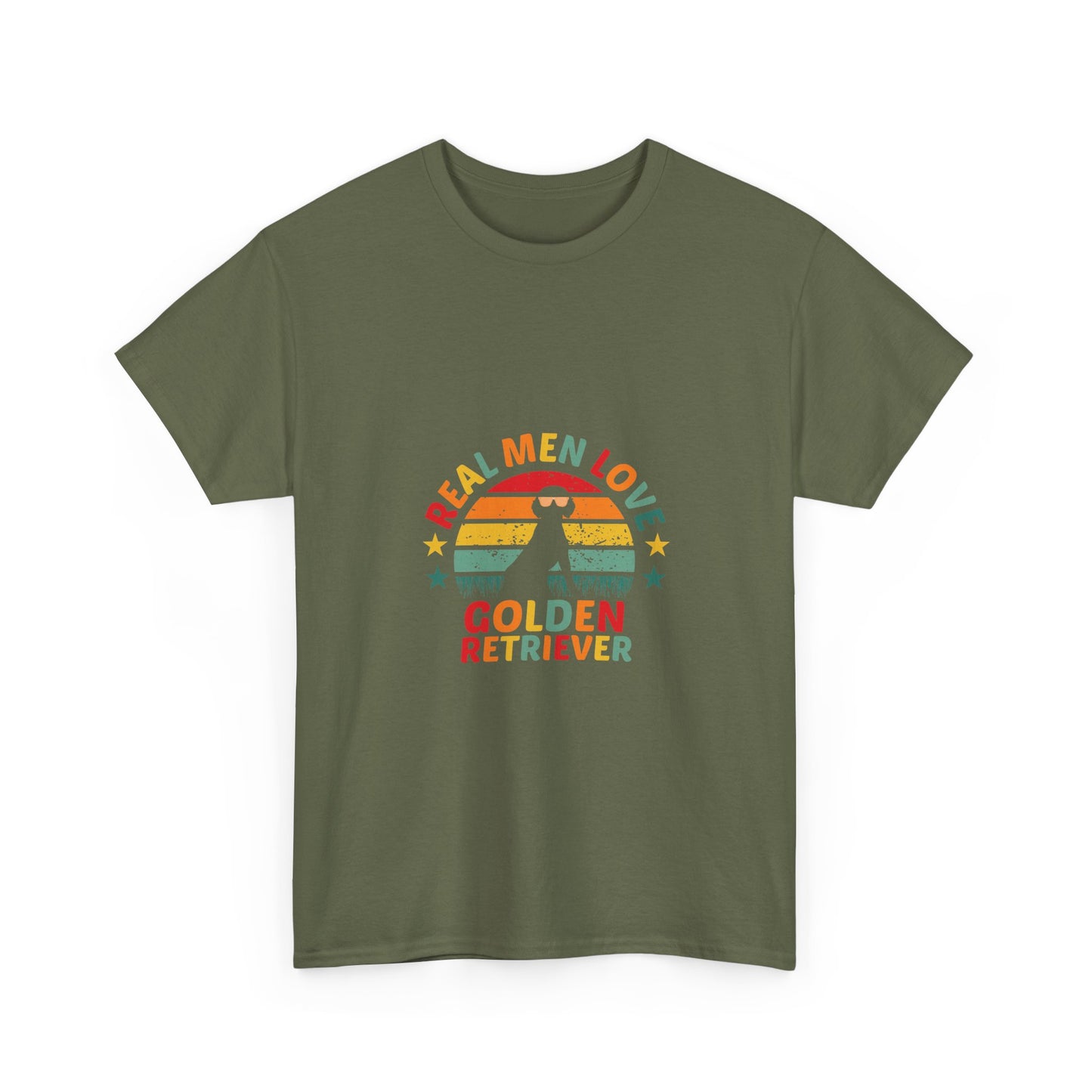 T-Shirt — "Real Men Love Golden Retriever" Retro Dog Tee