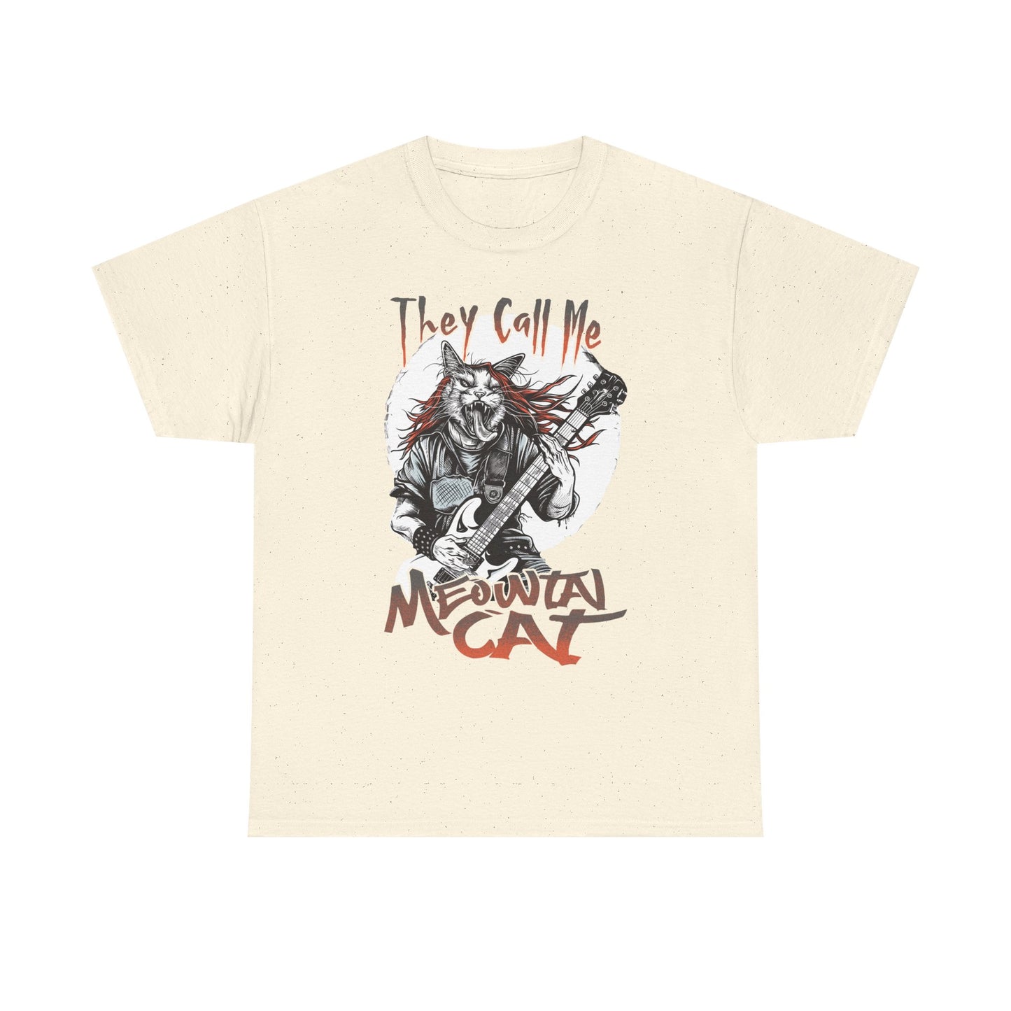 Meowtal Cat Guitar T-Shirt — "They Call Me Meowtal Cat" Rock Music Tee
