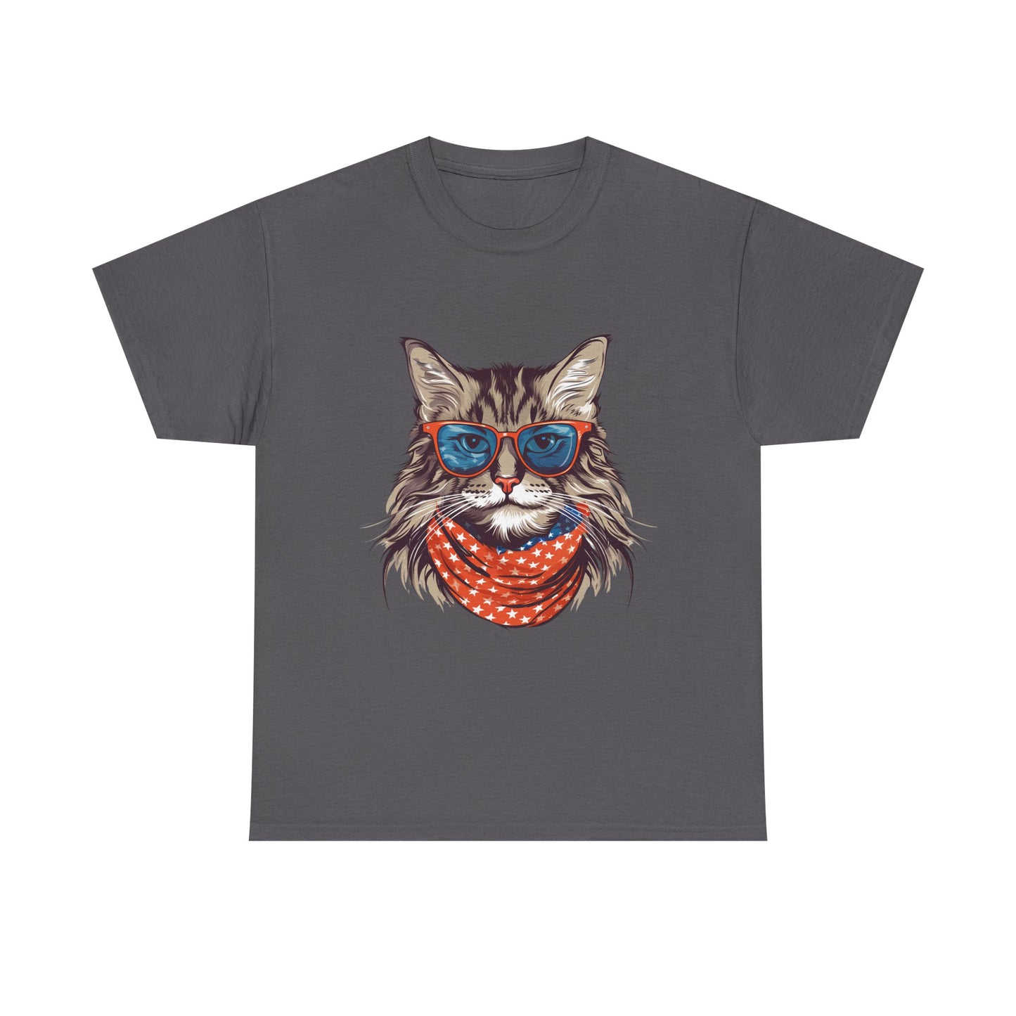 Cat with Sunglasses & Bandana T-Shirt — Cool Retro Cat Graphic Tee