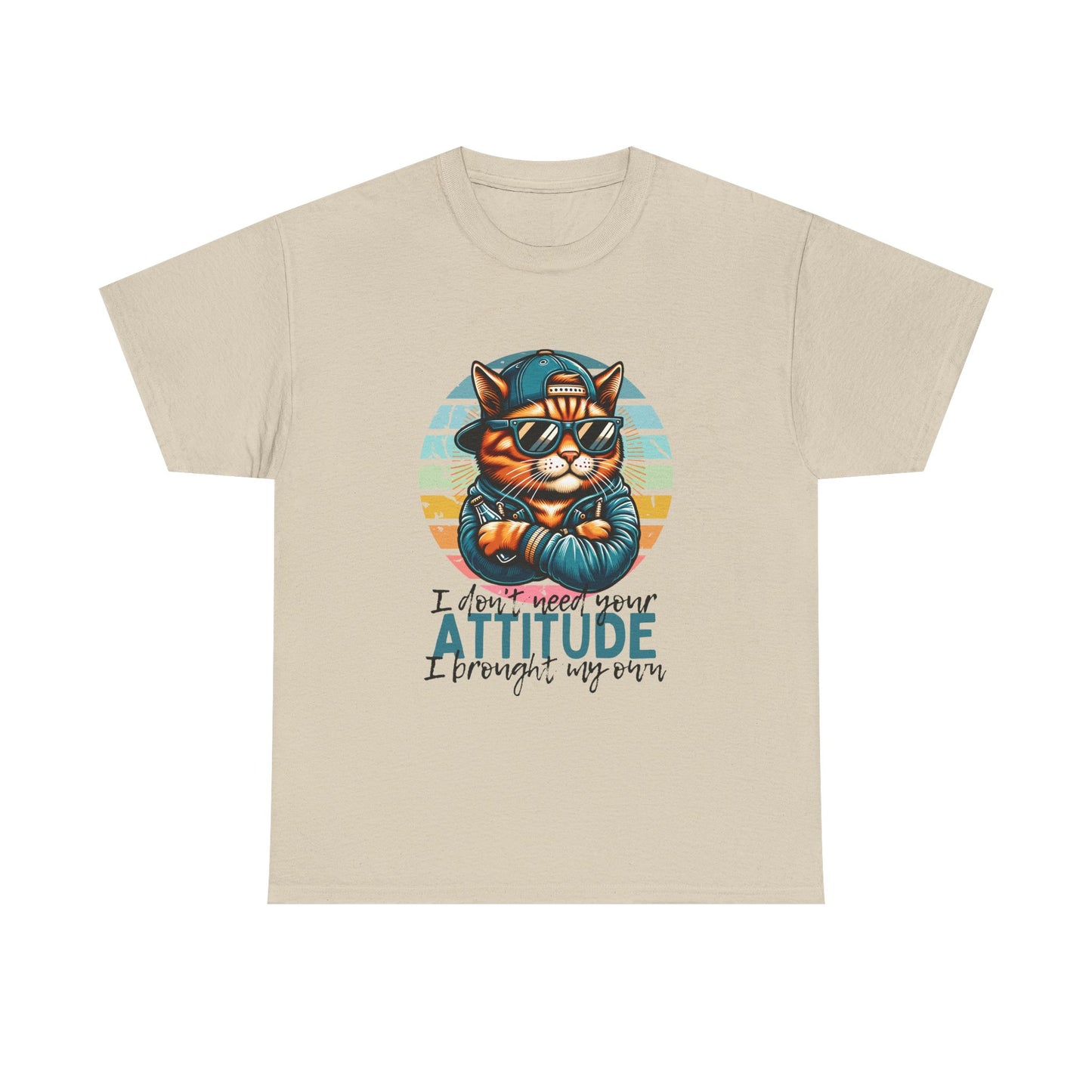 Cat Attitude T-Shirt – Retro Cool Cat Graphic Tee ("I didn’t lose my attitude, I brought my own")