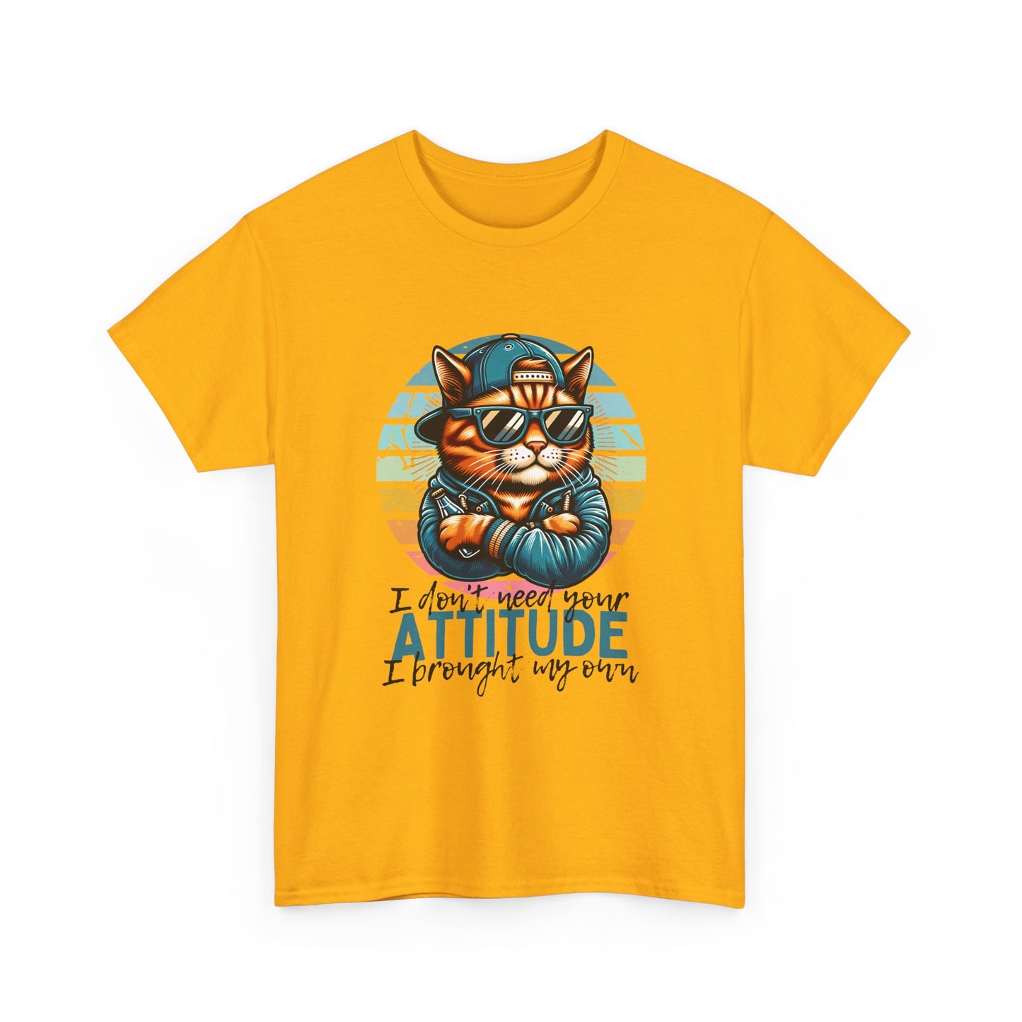Cat Attitude T-Shirt – Retro Cool Cat Graphic Tee ("I didn’t lose my attitude, I brought my own")