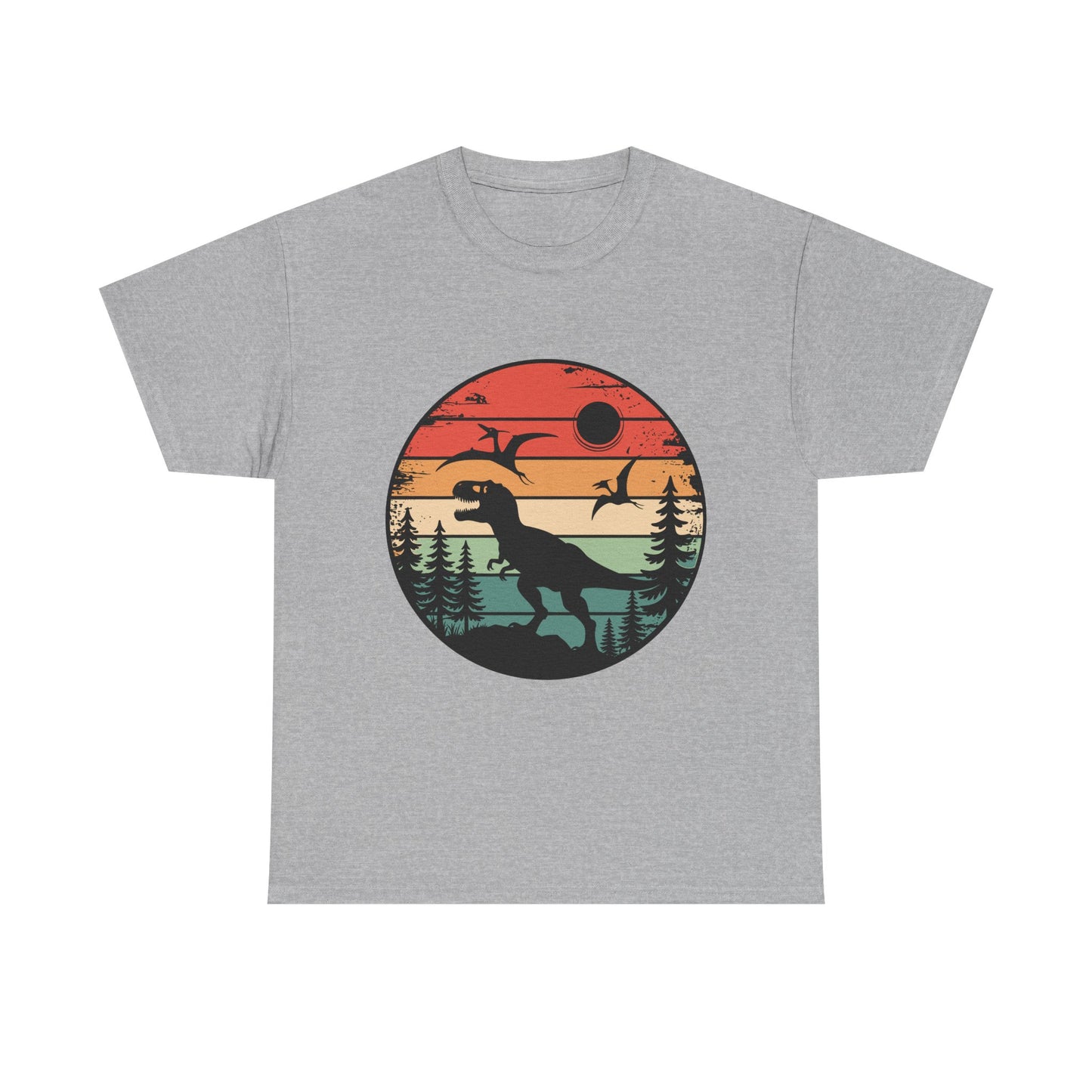 T-Rex Sunset Tee — Retro Dinosaur Graphic T-Shirt