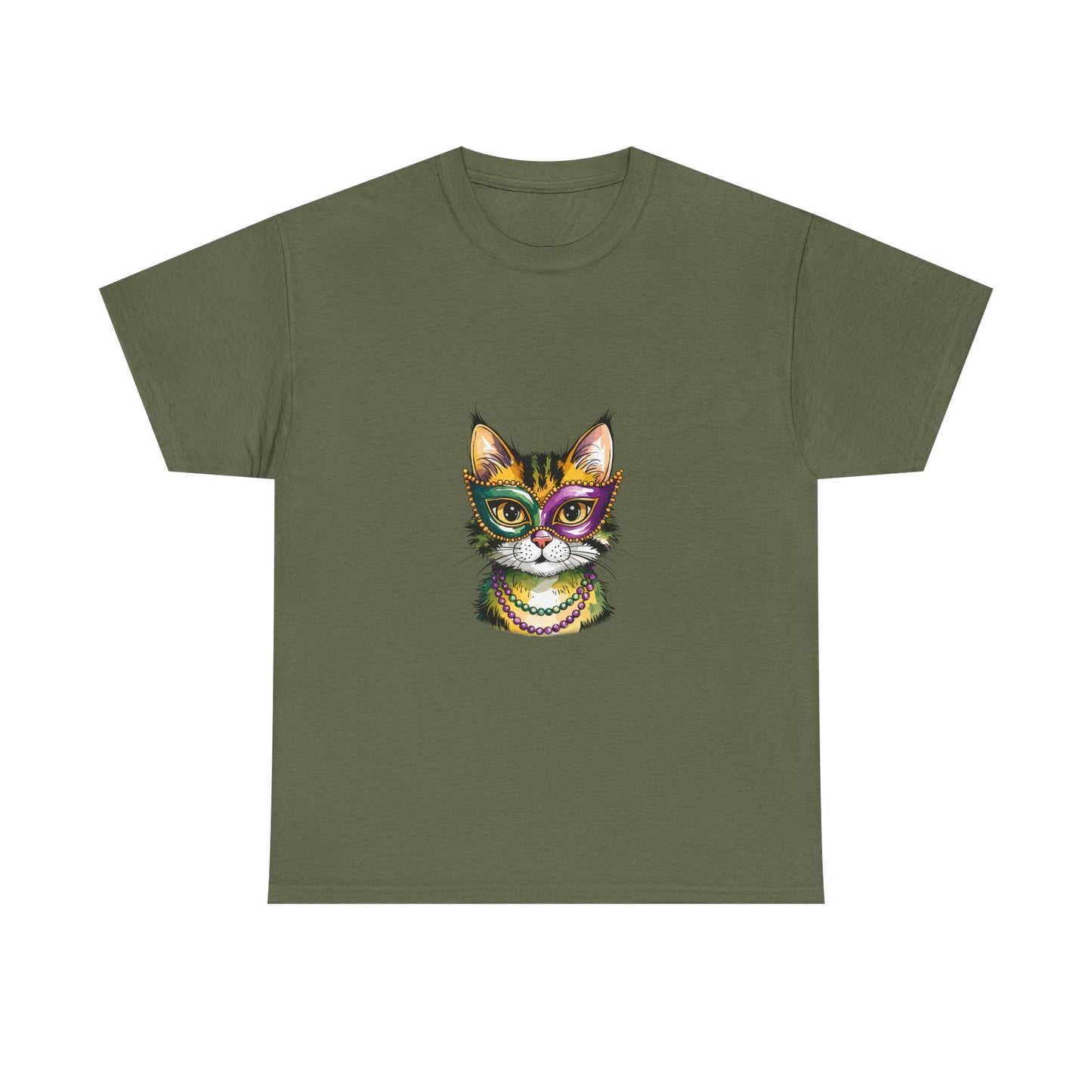 Cat Face Graphic Tee — Colorful Whimsical Kitty T-Shirt