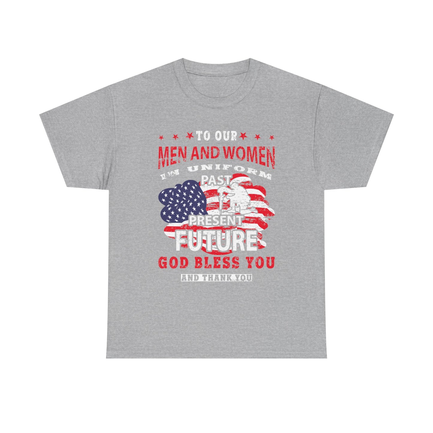 Veterans Tribute T-Shirt — "To Our Men and Women" American Flag Military Tee