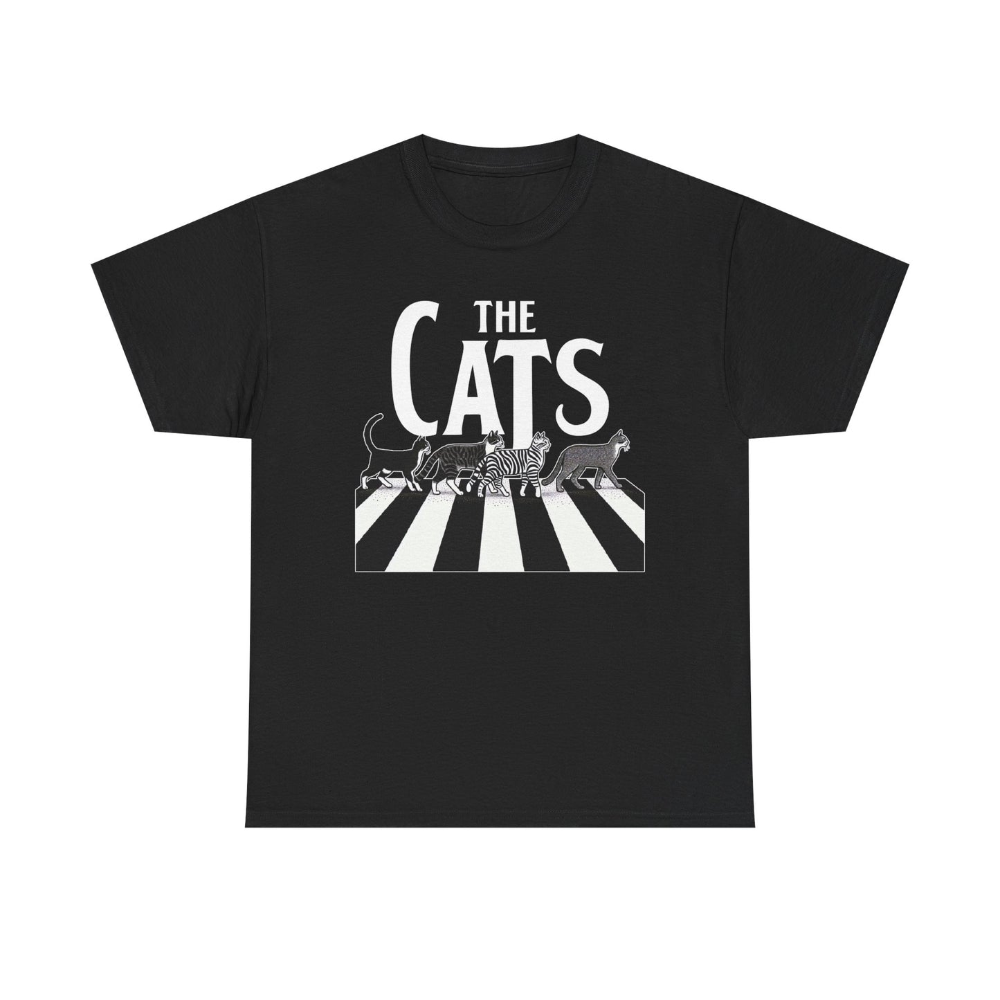 Cats Crossing T‑Shirt — Retro Black & White Cat Walk Graphic Tee