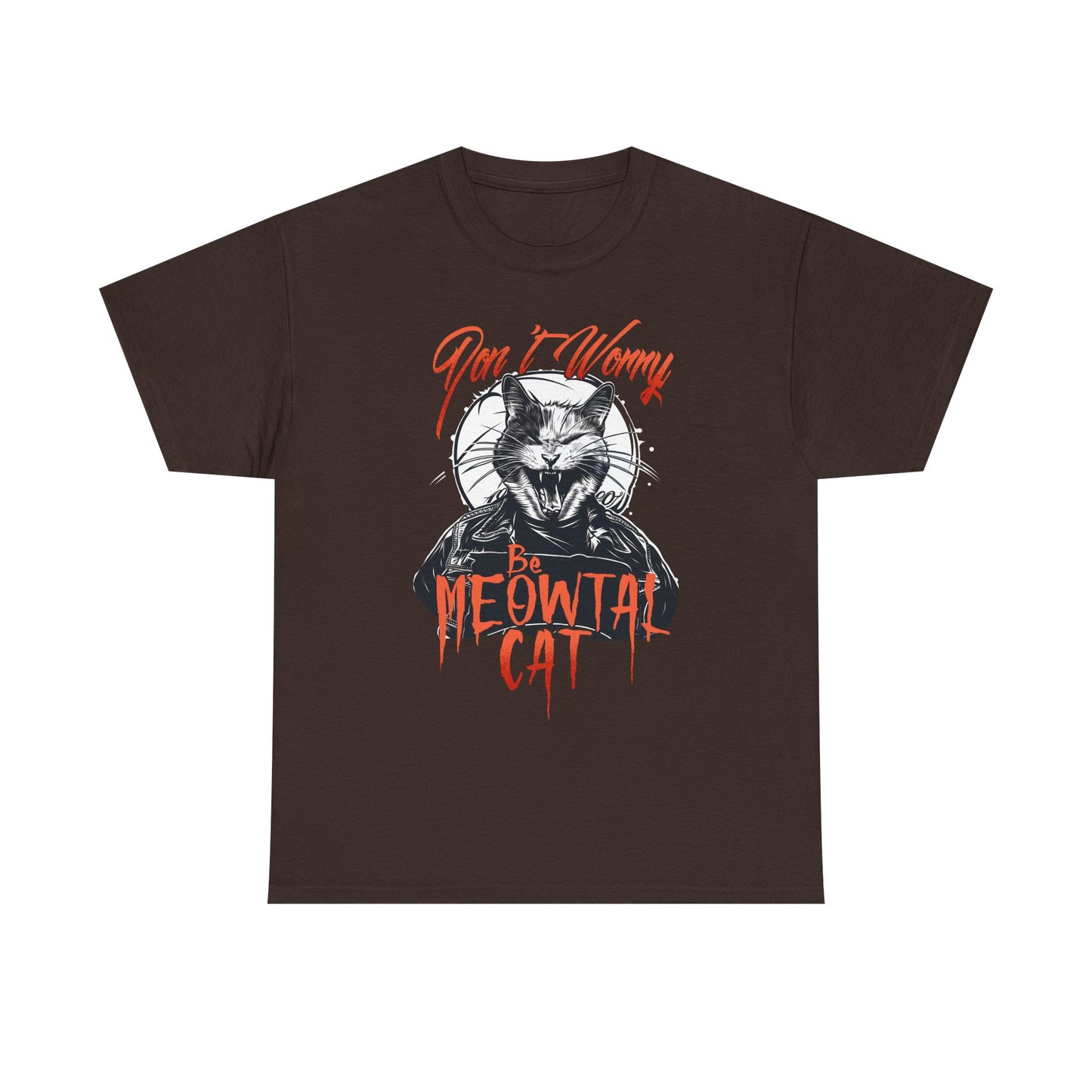 Meowtal Cat T-Shirt — 'Don't Worry' Gothic Cat Graphic Tee