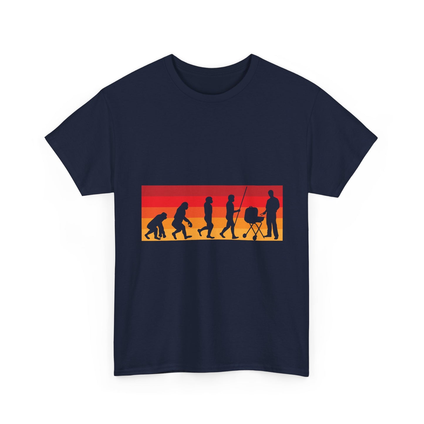 Evolution of Parenthood T-Shirt — Retro Sunset Dad to Parent Silhouette Tee