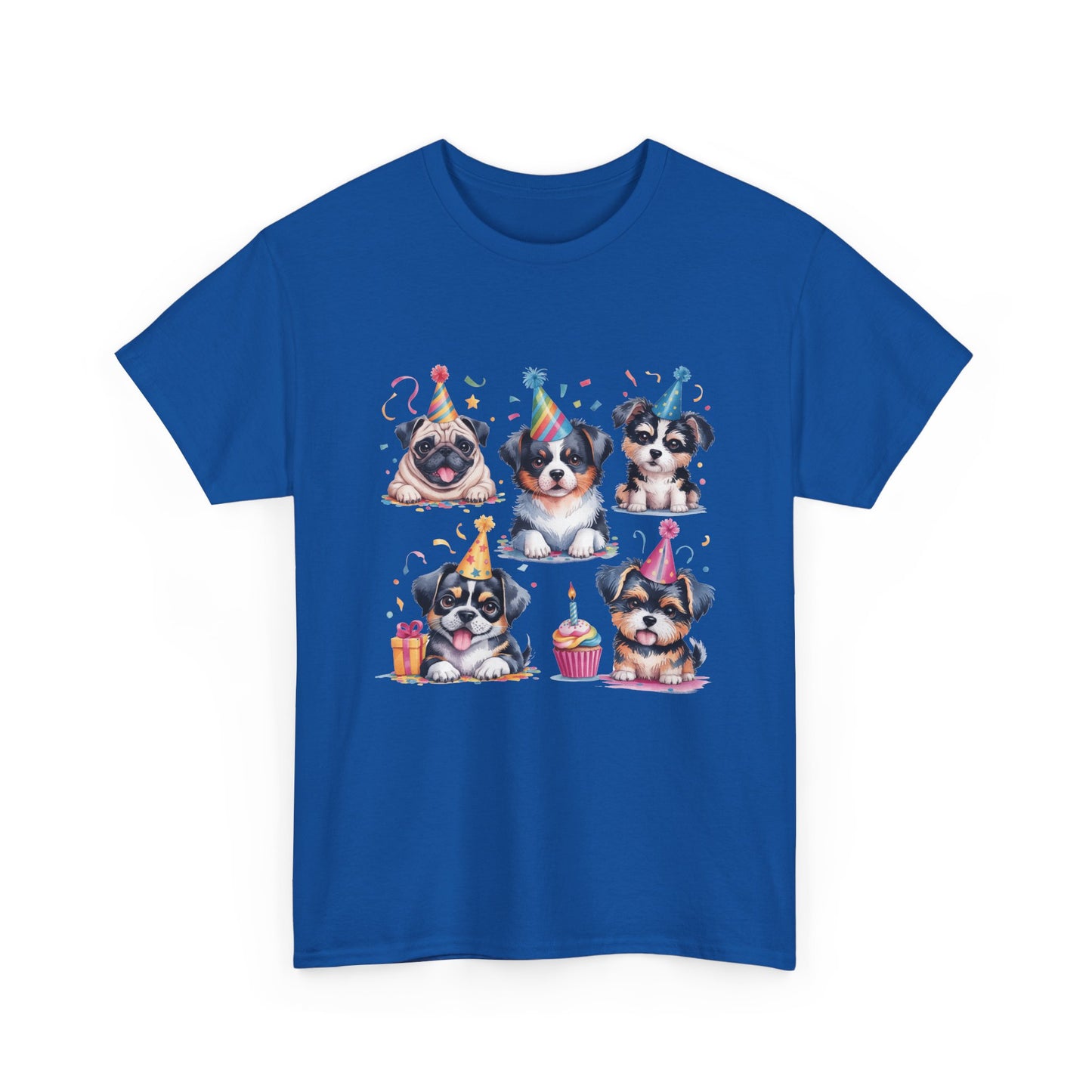 Birthday Puppies T‑Shirt — Cute Party Dogs with Cupcakes