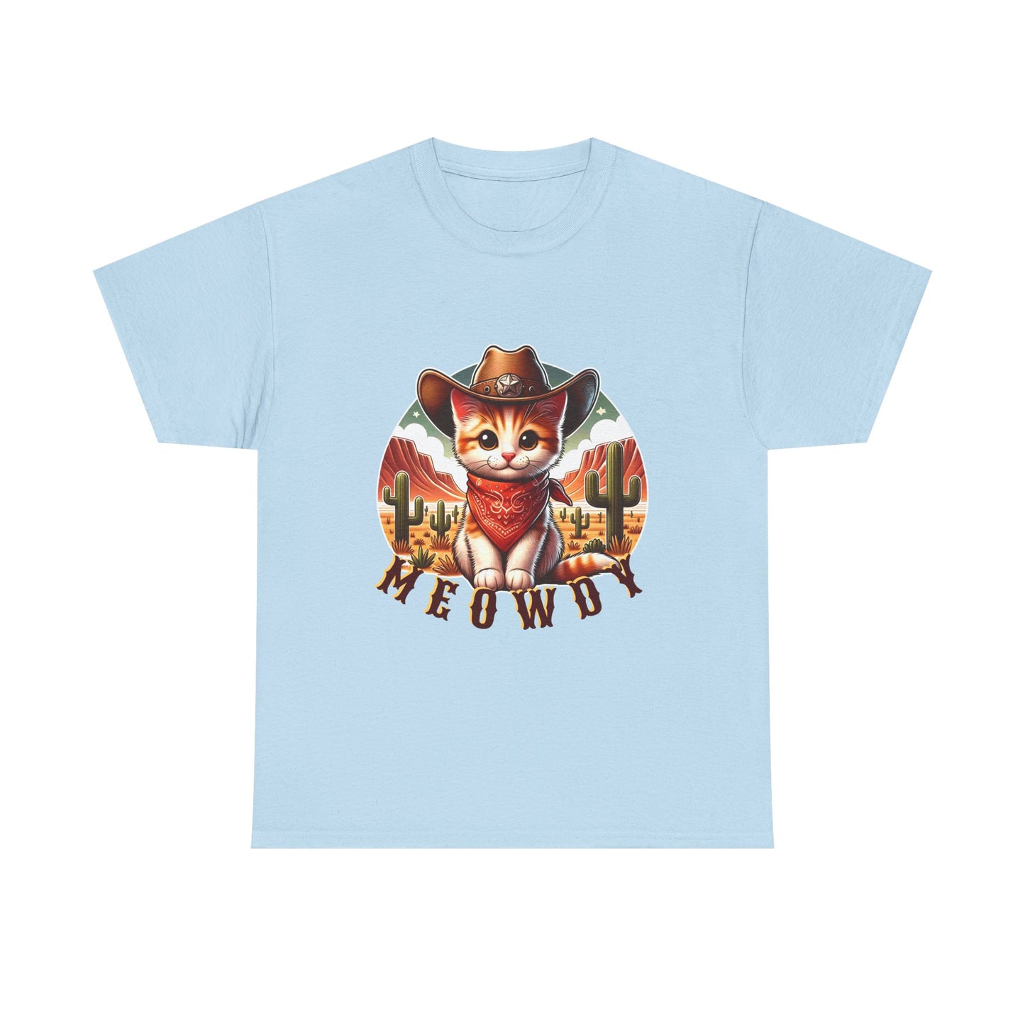 Cat Cowboy Tee — "Meowdy" Western Kitten Graphic T-Shirt