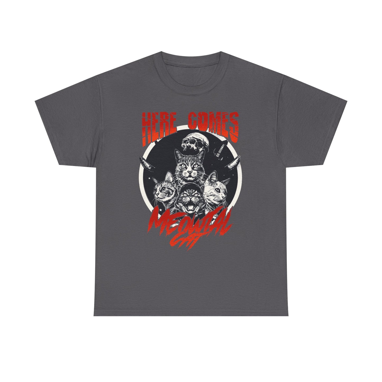 Here Comes Meowtal Cat Band T-Shirt