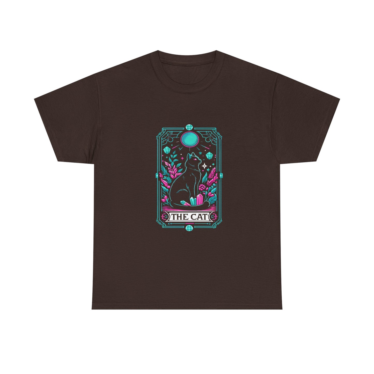 Cat Tarot T-Shirt — "The Cat" Mystical Black Tee