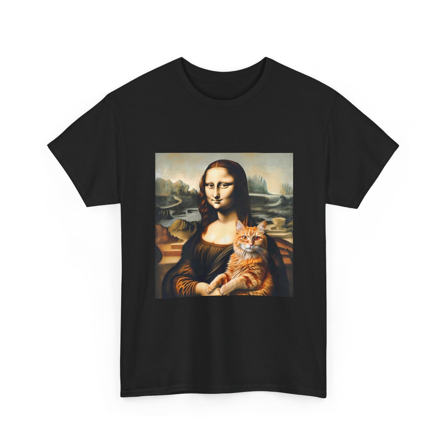 T-Shirt — Mona Lisa Holding a Cat Graphic Tee