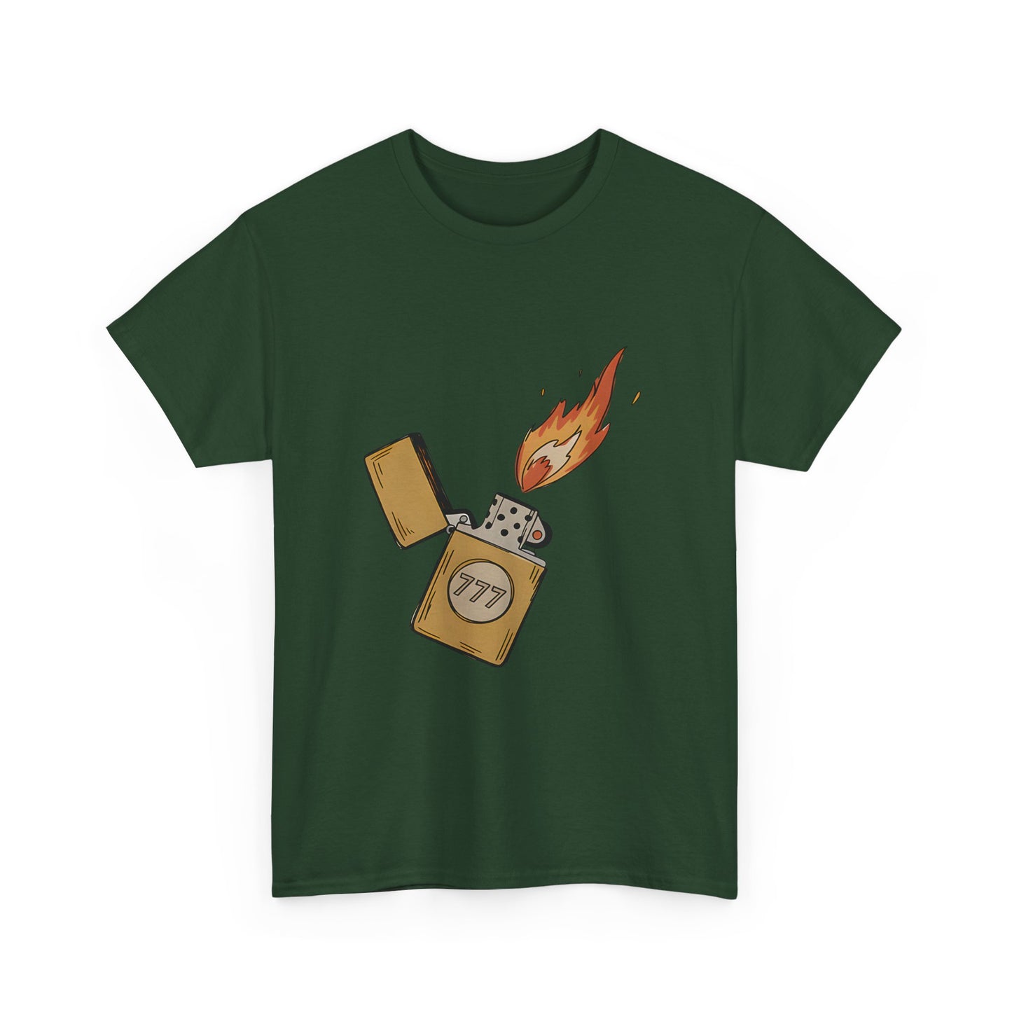 Lighter Flame Graphic Tee — Retro Zippo Illustration T-Shirt