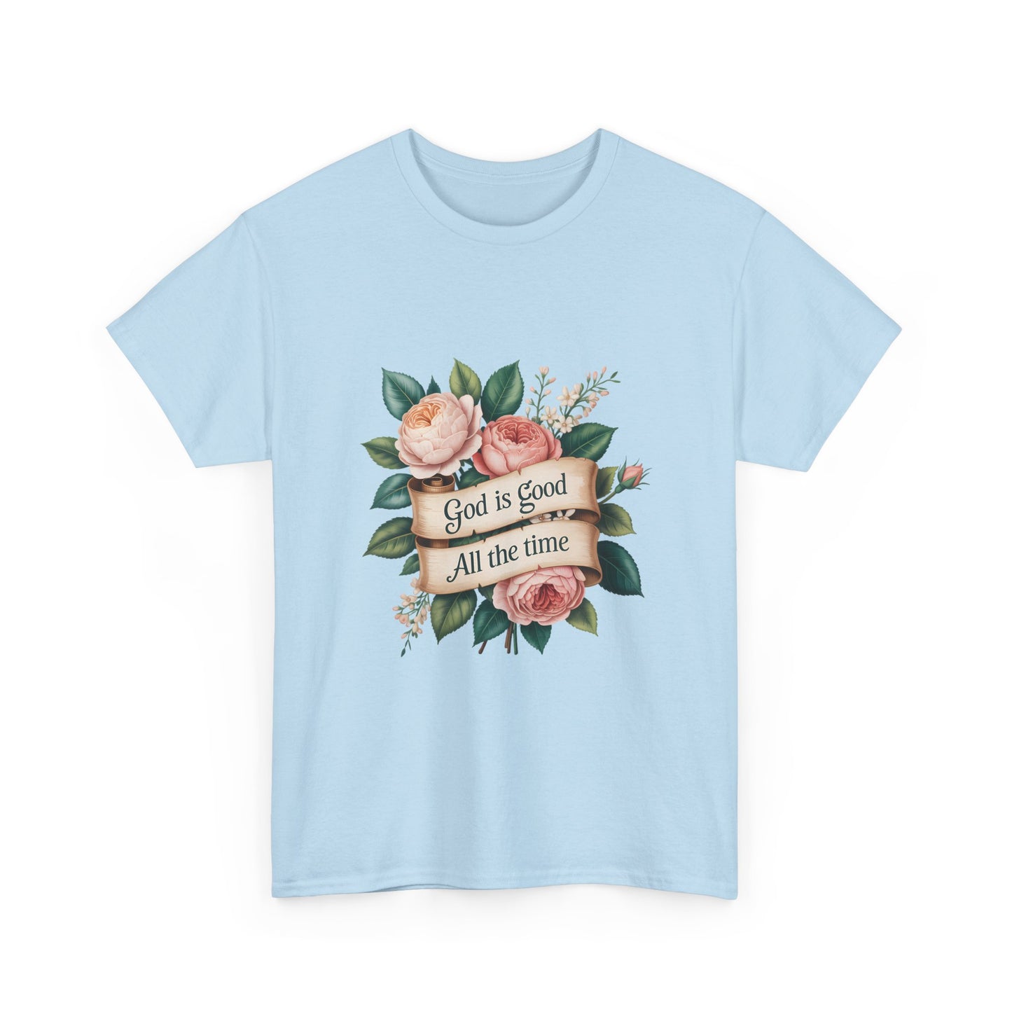 Floral "God is Good All the Time" T‑Shirt