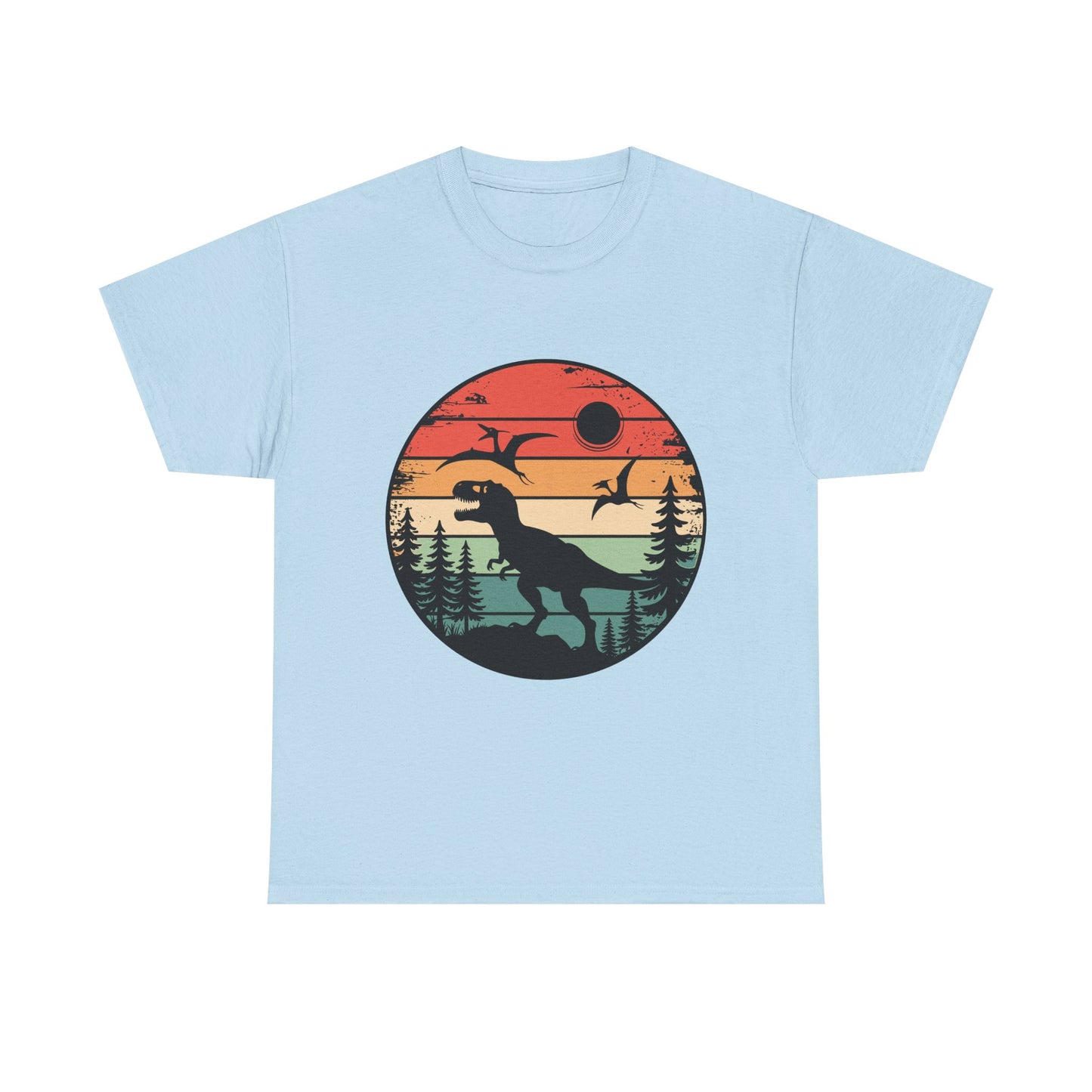 T-Rex Sunset Tee — Retro Dinosaur Graphic T-Shirt