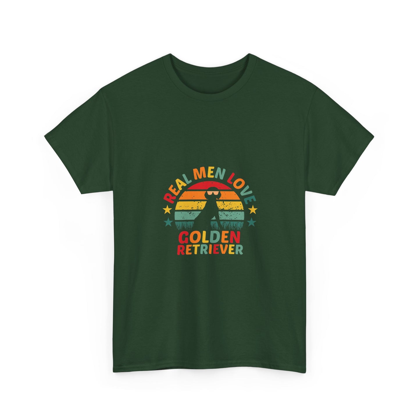 T-Shirt — "Real Men Love Golden Retriever" Retro Dog Tee