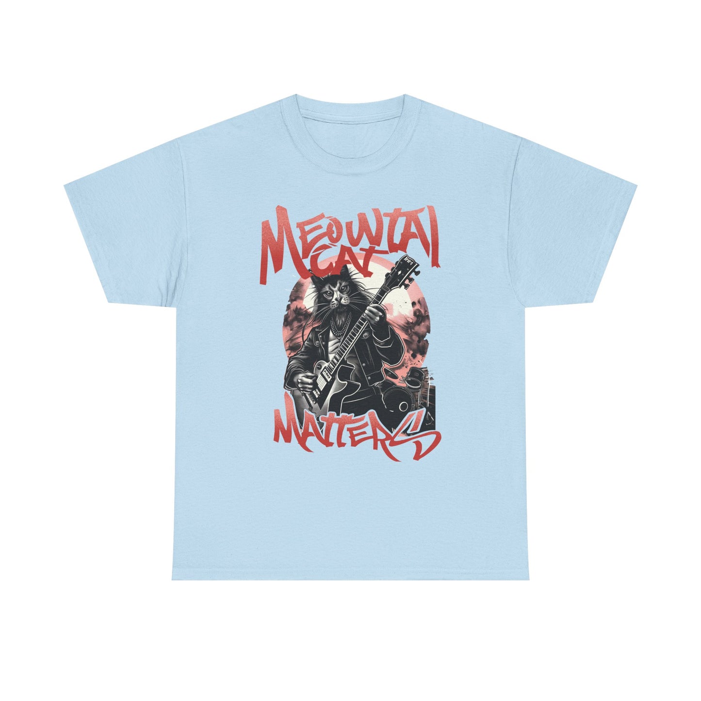 Cat Metal T-Shirt – “Meowtal Matters” Rock Guitar Cat Tee
