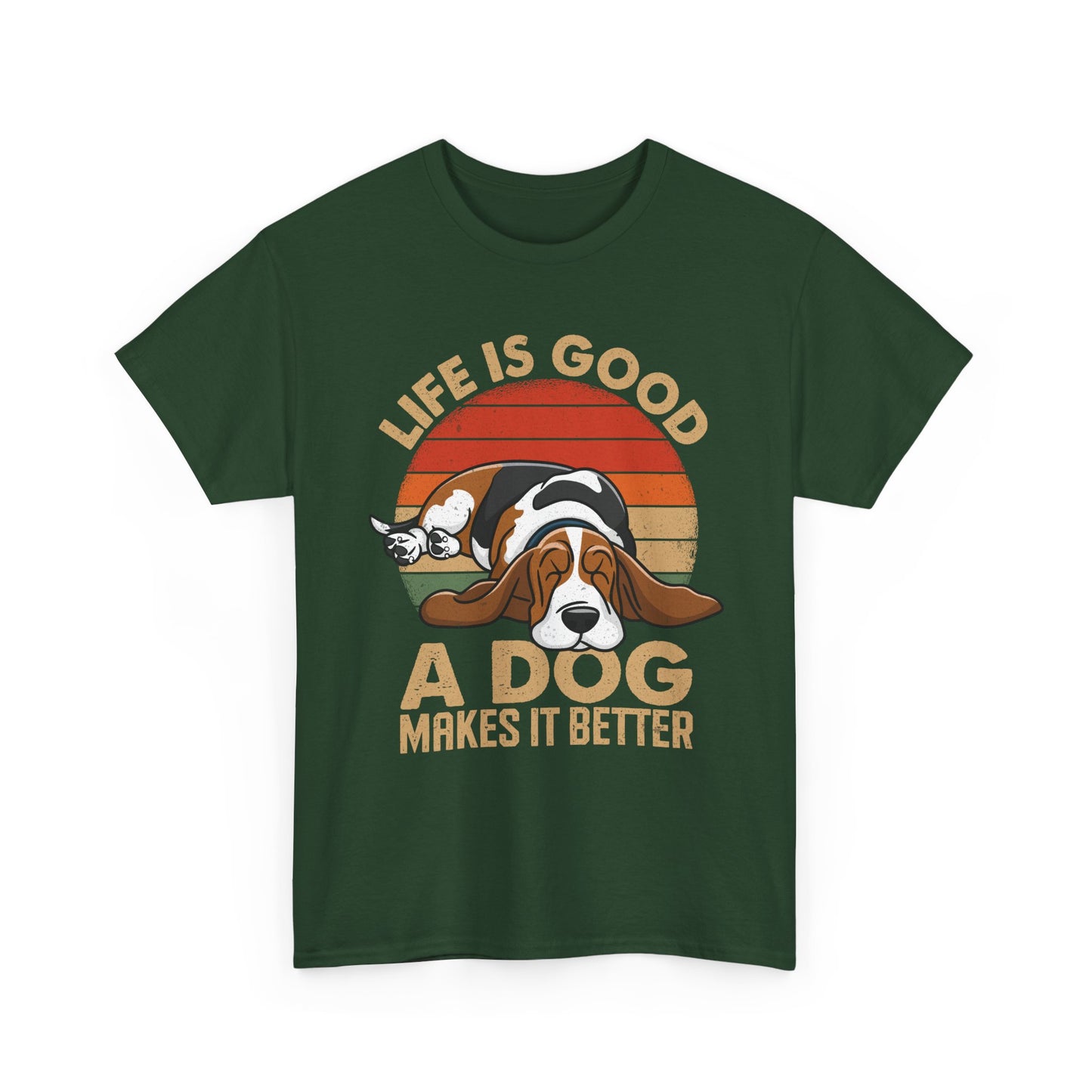 Life Is Good "A Dog Makes It Better" T-Shirt — Cute Retro Dog Lover Tee