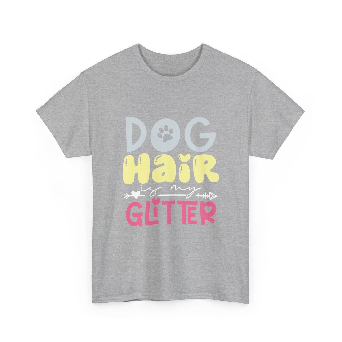 Dog Hair Glitter T-Shirt — Cute Paw Print Pet Lover Tee