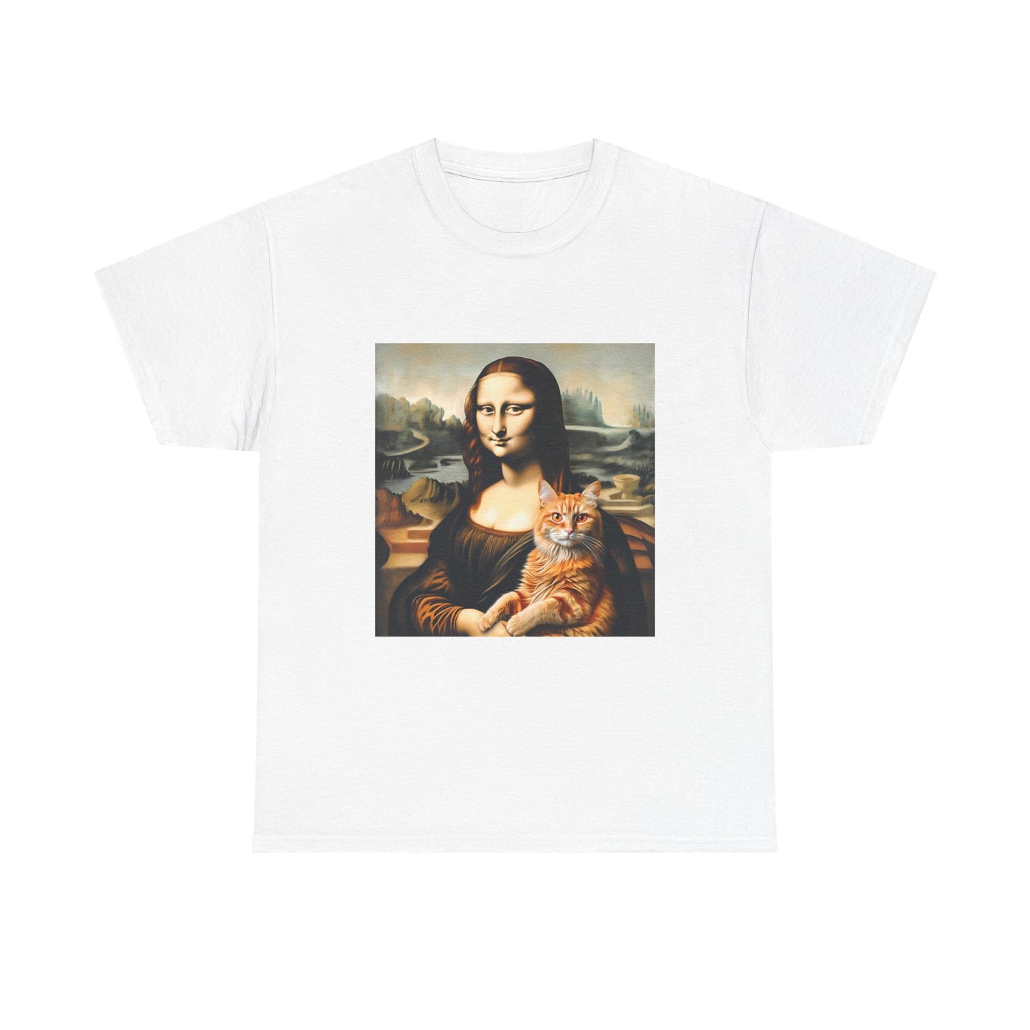 T-Shirt — Mona Lisa Holding a Cat Graphic Tee
