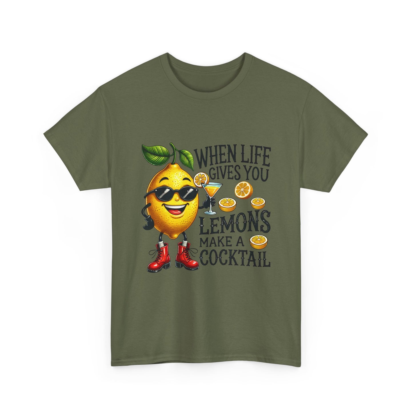 T-Shirt — "When Life Gives You Lemons Make a Cocktail" Funny Lemon Graphic Tee