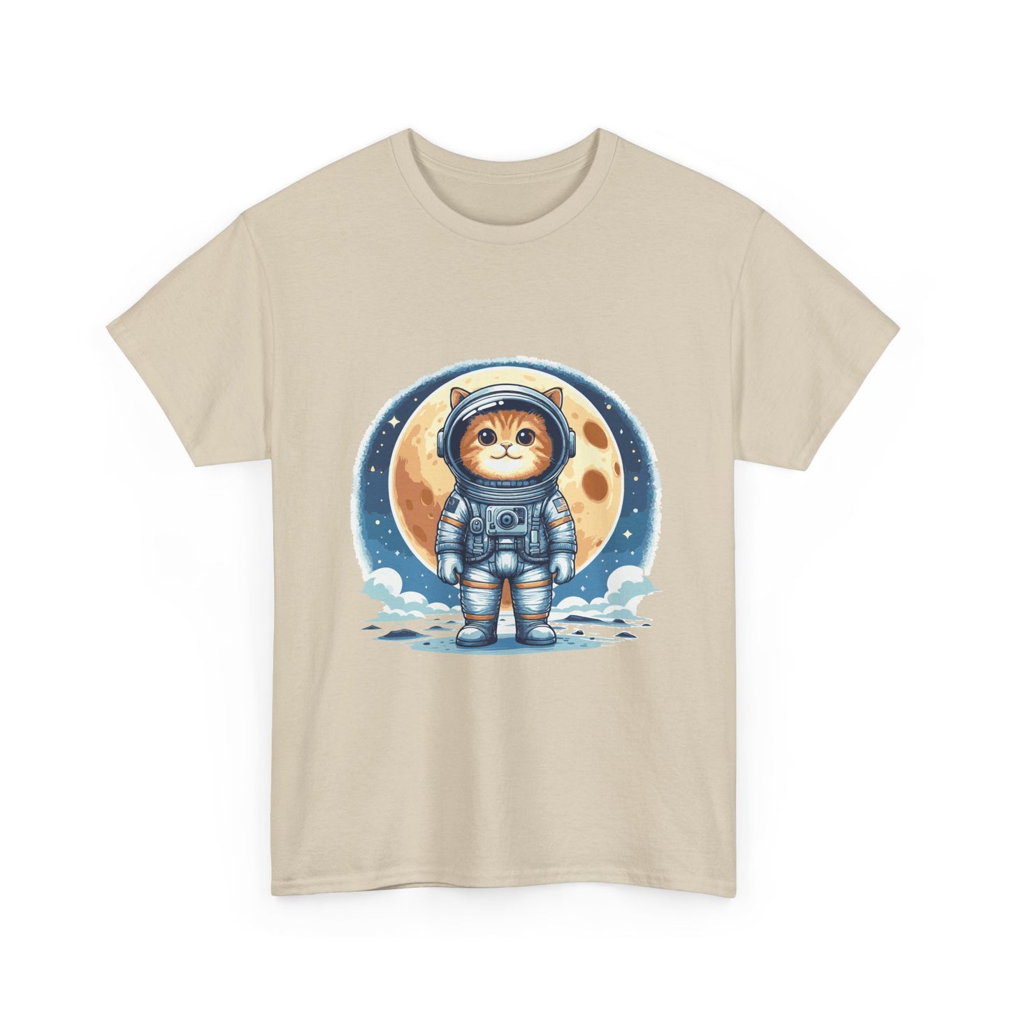 Astronaut Cat T-Shirt – Cute Space Kitty Tee with Moon