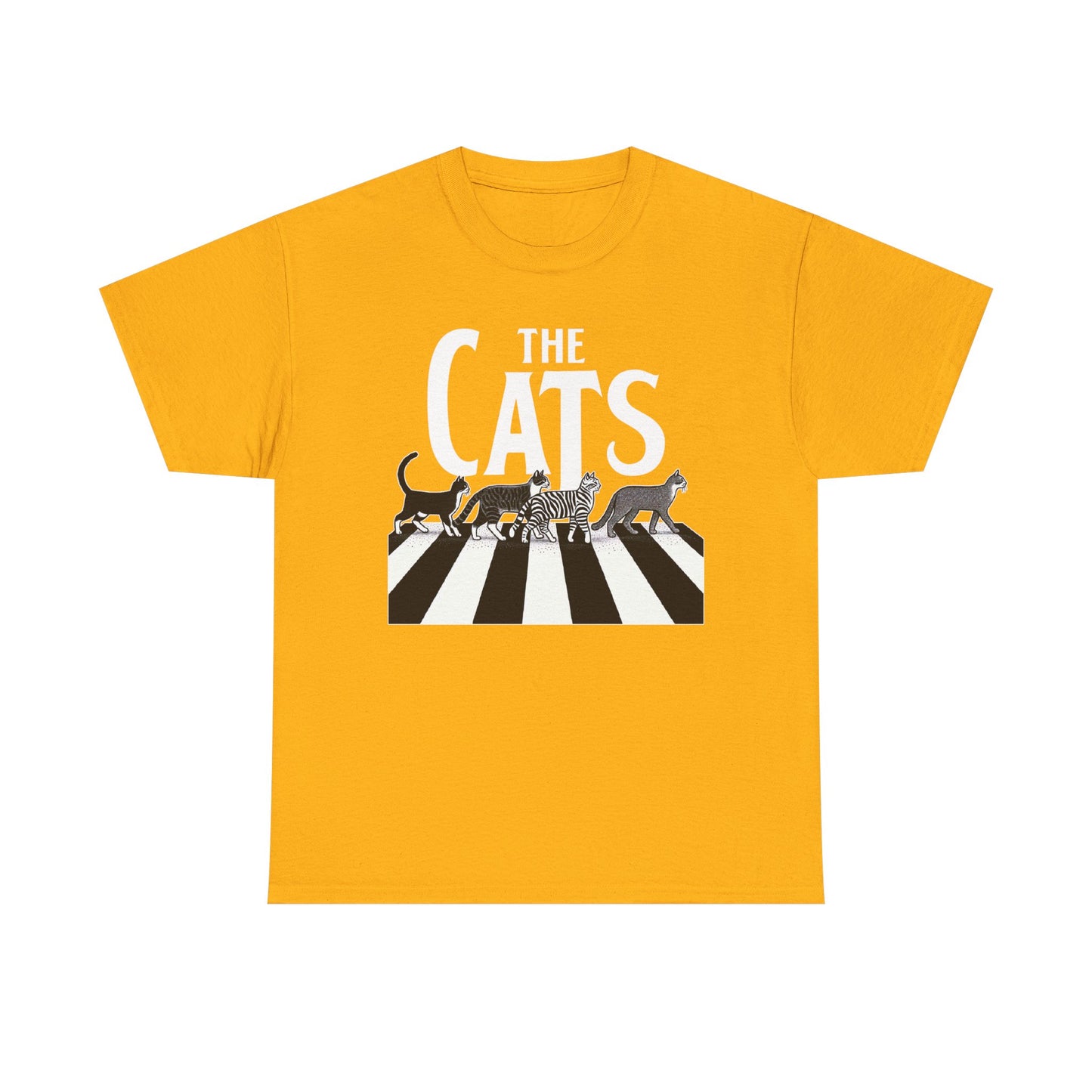 Cats Crossing T‑Shirt — Retro Black & White Cat Walk Graphic Tee