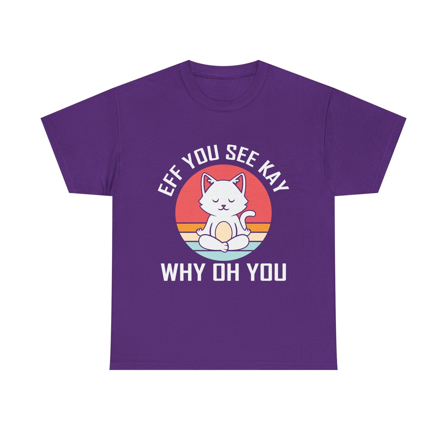 Cute Cat Tee — "EFF YOU SEE KAY WHY OH YOU" Vintage Sunset Graphic T-Shirt