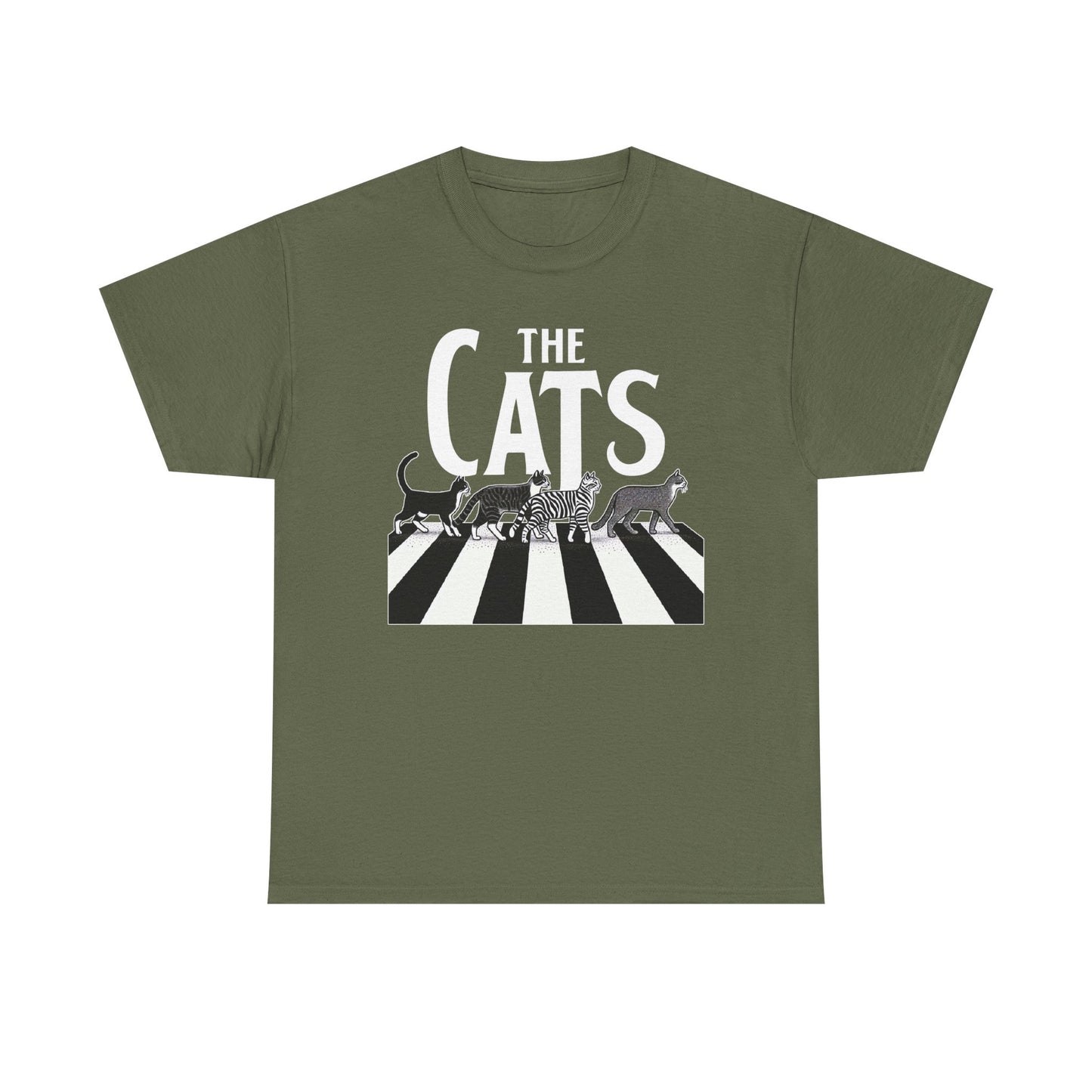 Cats Crossing T‑Shirt — Retro Black & White Cat Walk Graphic Tee