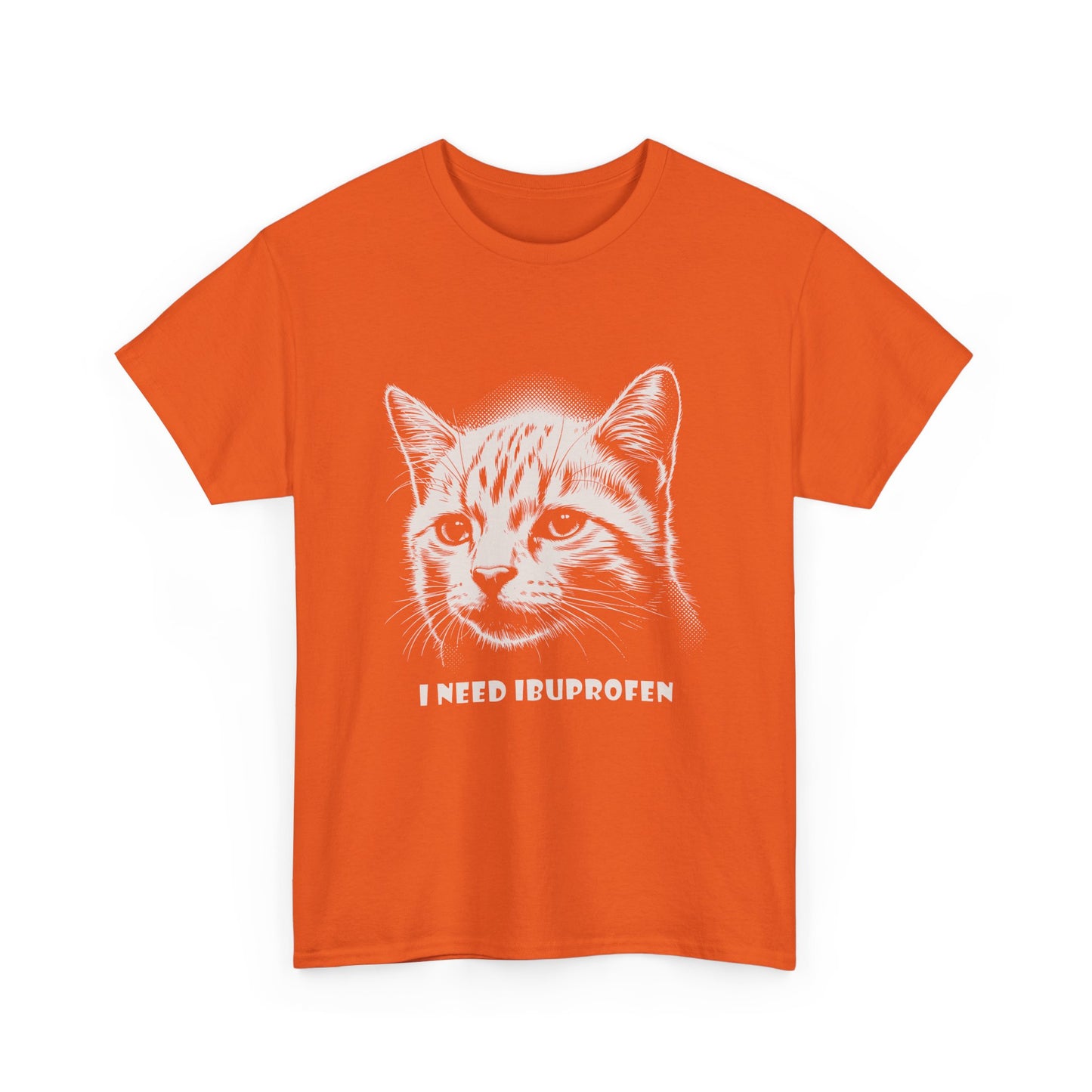 Cat Graphic Tee — "I Need Ibuprofen" Funny Vintage Cat T-Shirt