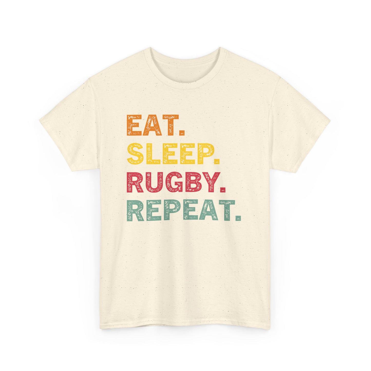 Rugby T-Shirt – "Eat. Sleep. Rugby. Repeat." Graphic Tee for Players & Fans