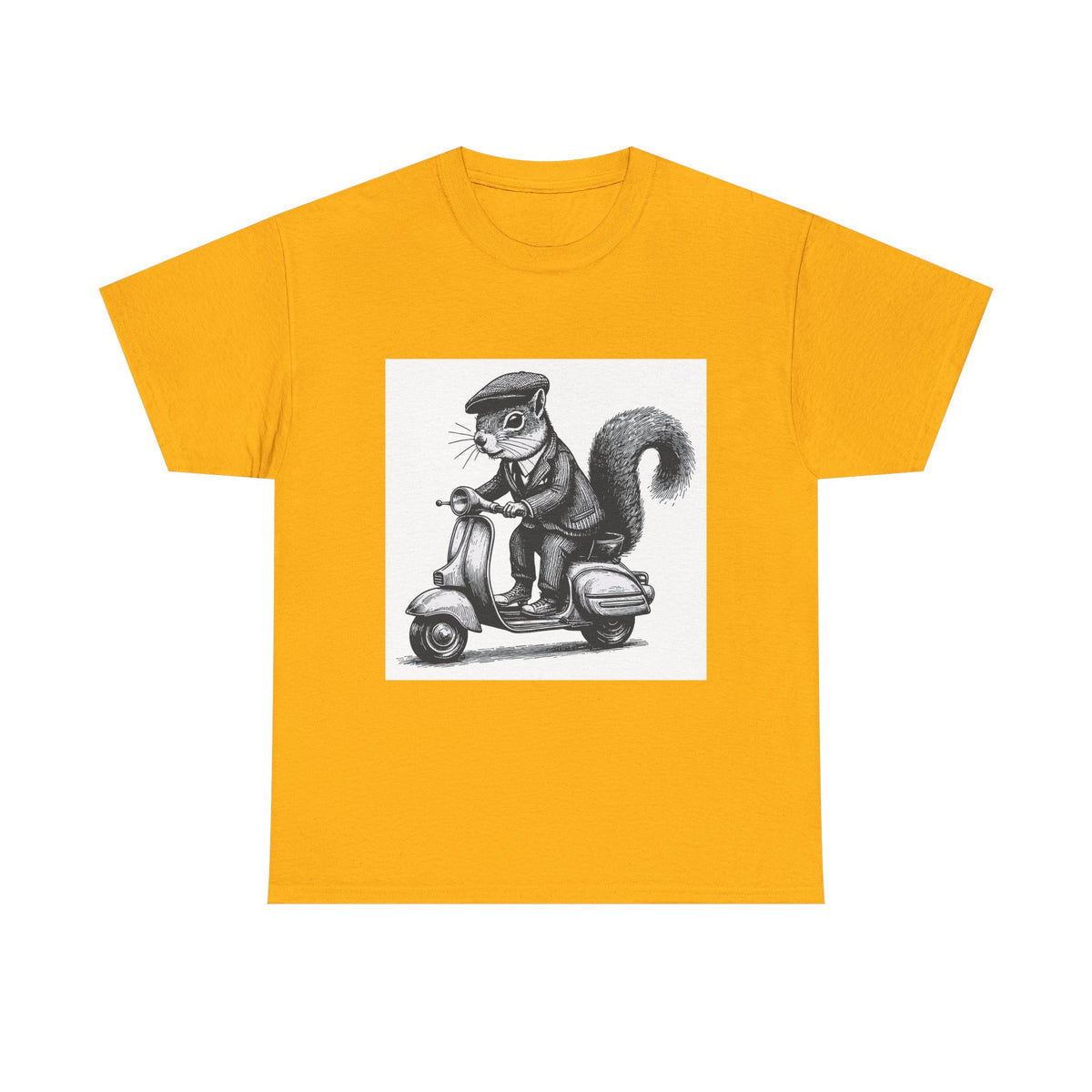 Squirrel on Scooter T-Shirt — Retro Riding Animal Tee