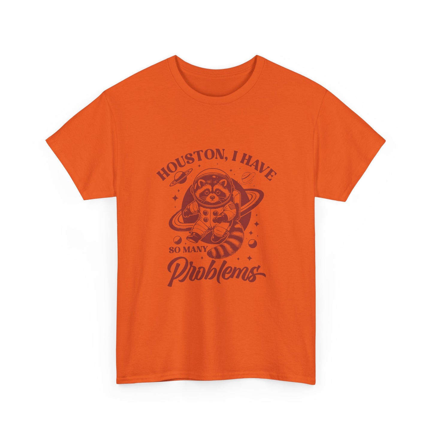Houston, I Have So Many Problems T-Shirt — Cute Raccoon Astronaut Graphic Tee