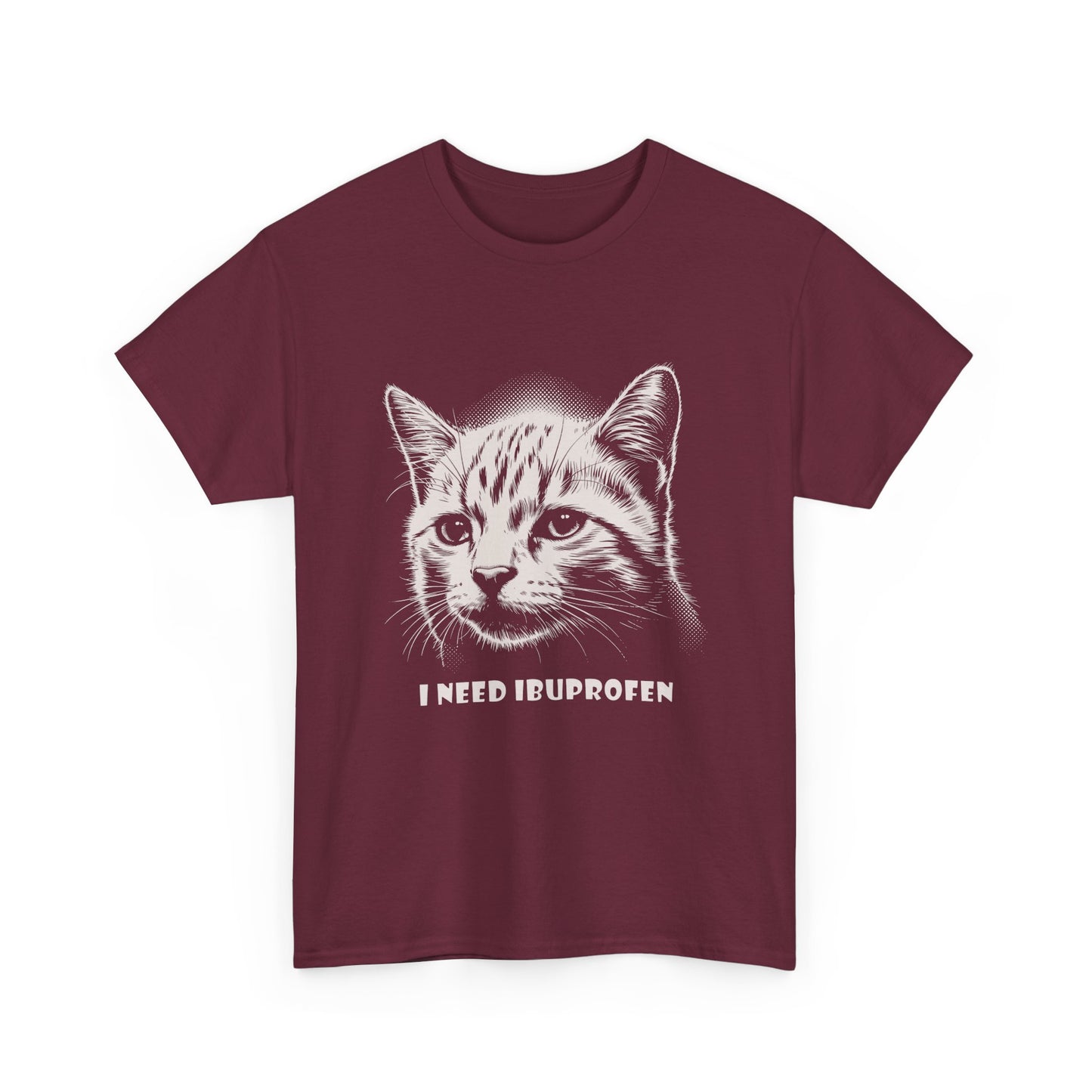 Cat Graphic Tee — "I Need Ibuprofen" Funny Vintage Cat T-Shirt