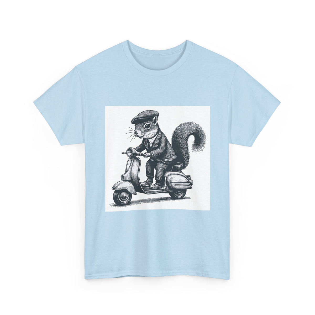 Squirrel on Scooter T-Shirt — Retro Riding Animal Tee