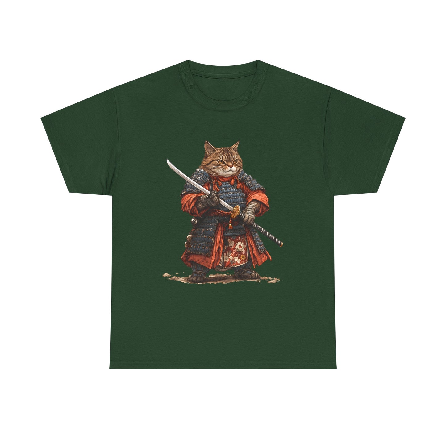 Samurai Cat T-Shirt – Warrior Tabby Graphic Tee