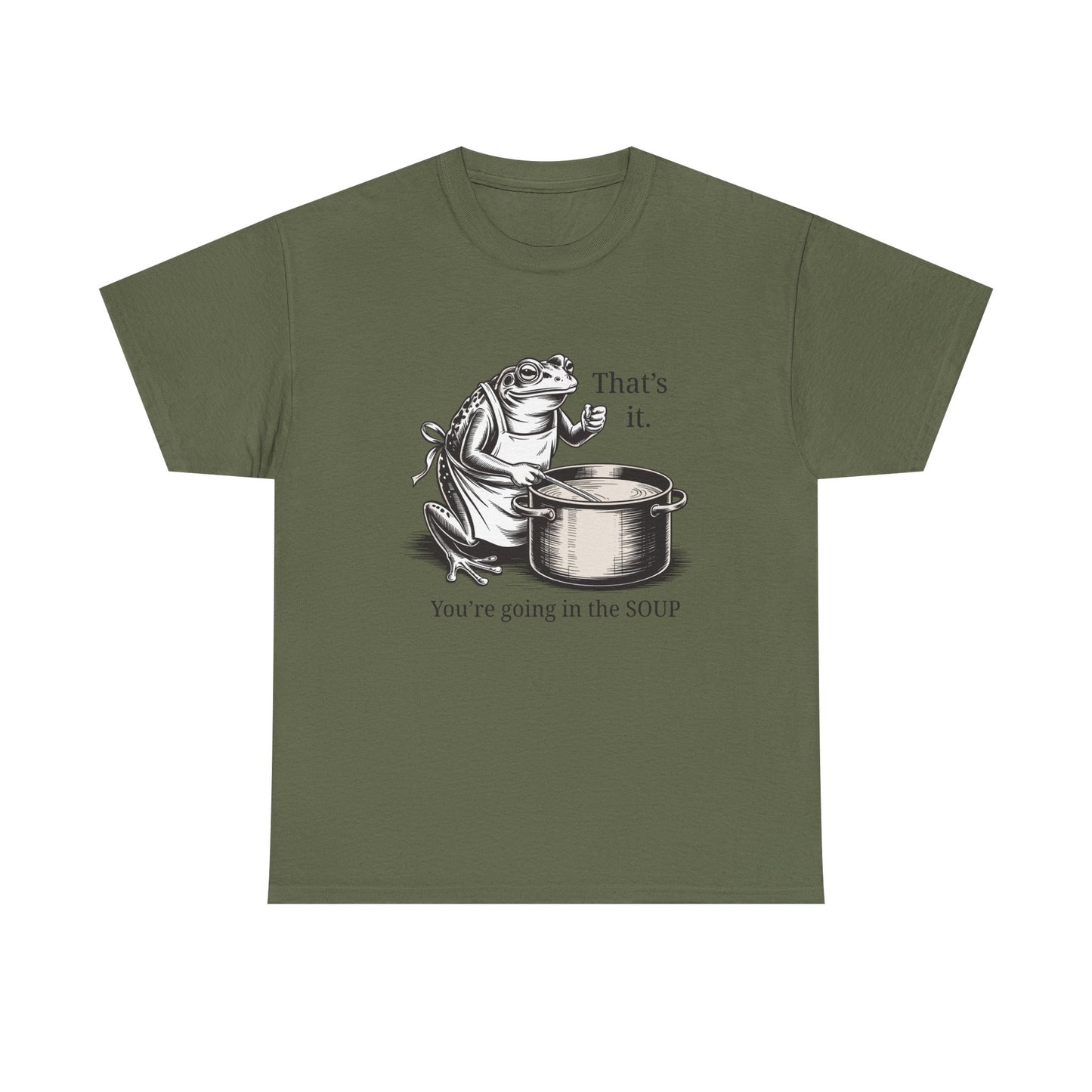 Frog In the Soup Graphic Tee — "That's it. You're going in the SOUP"
