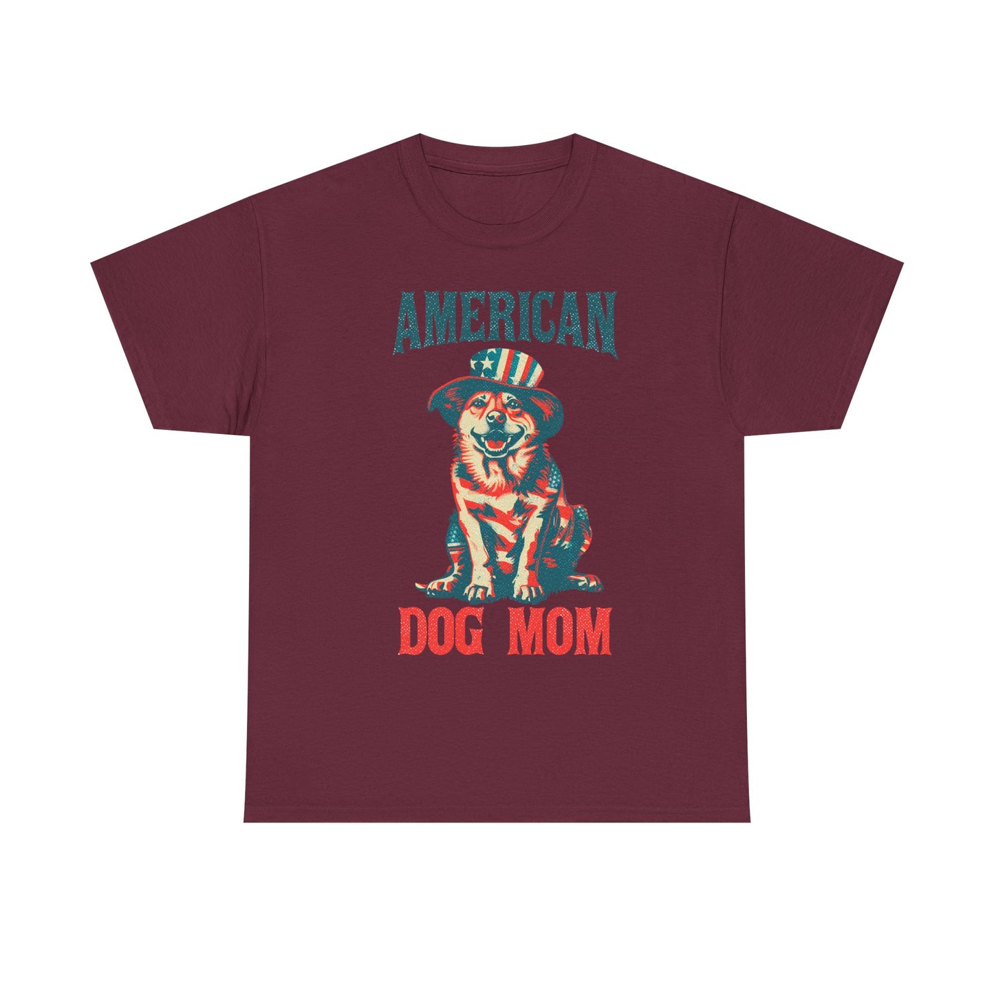 American Dog Mom T-Shirt — Patriotic Pup Tee for Dog Lovers