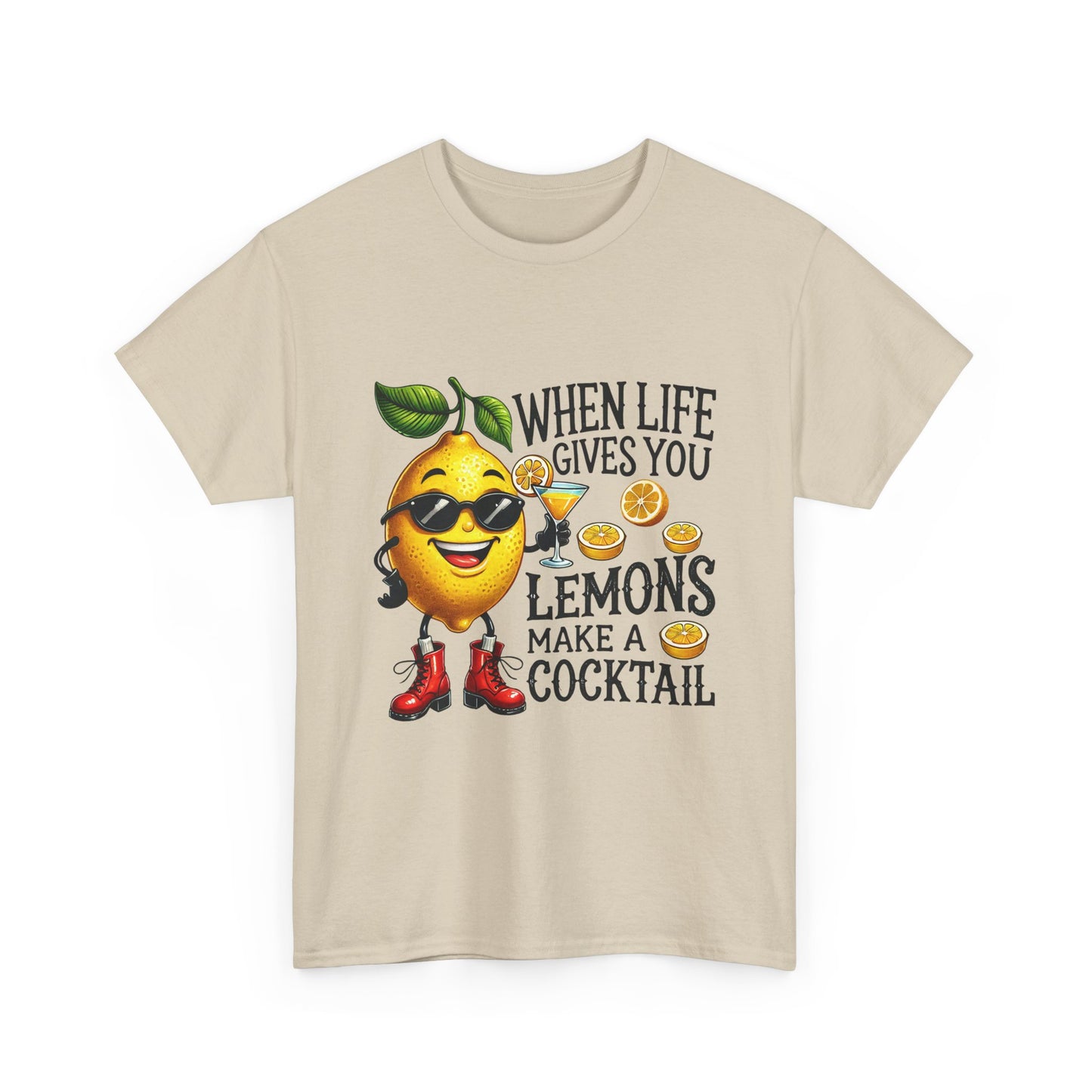 T-Shirt — "When Life Gives You Lemons Make a Cocktail" Funny Lemon Graphic Tee