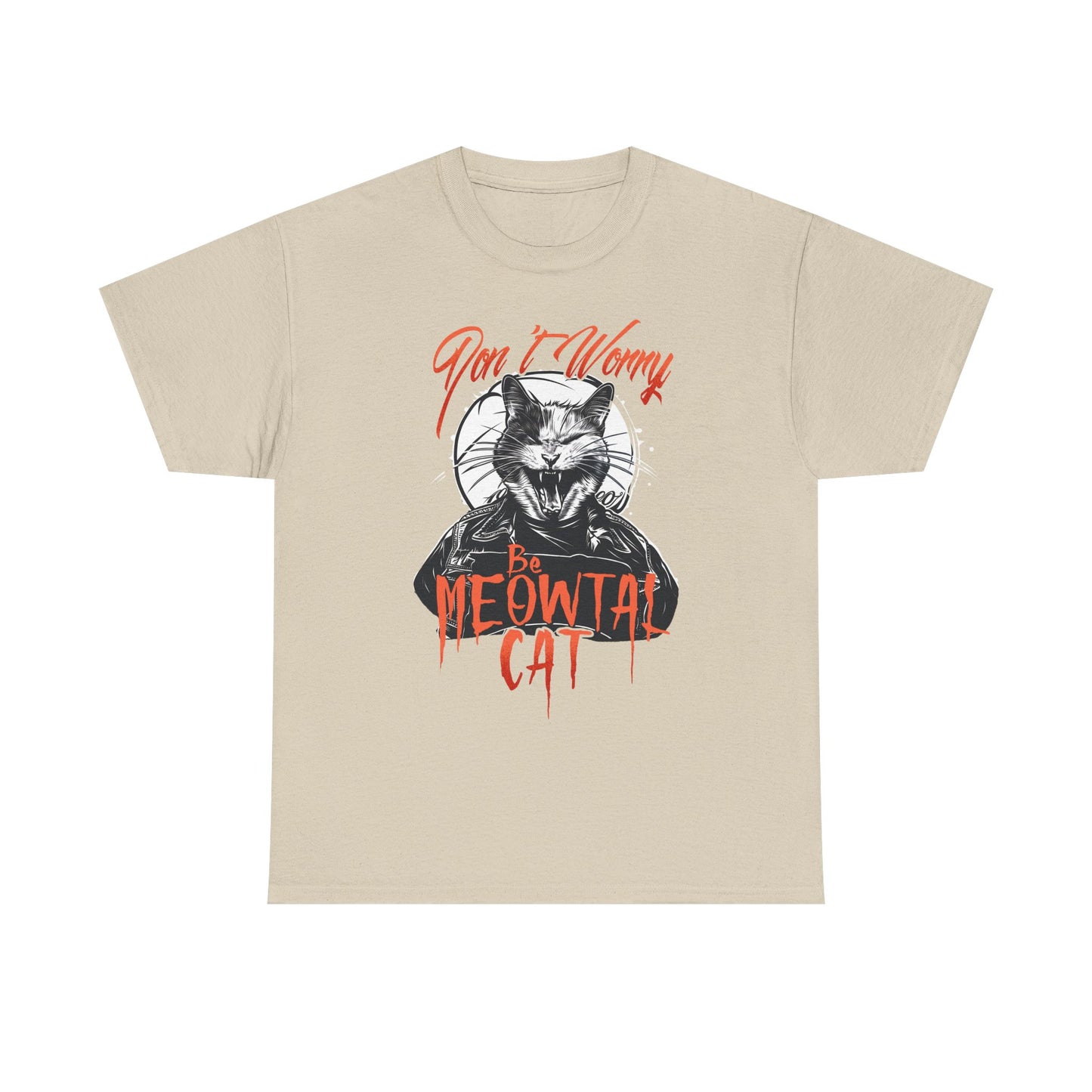 Meowtal Cat T-Shirt — 'Don't Worry' Gothic Cat Graphic Tee