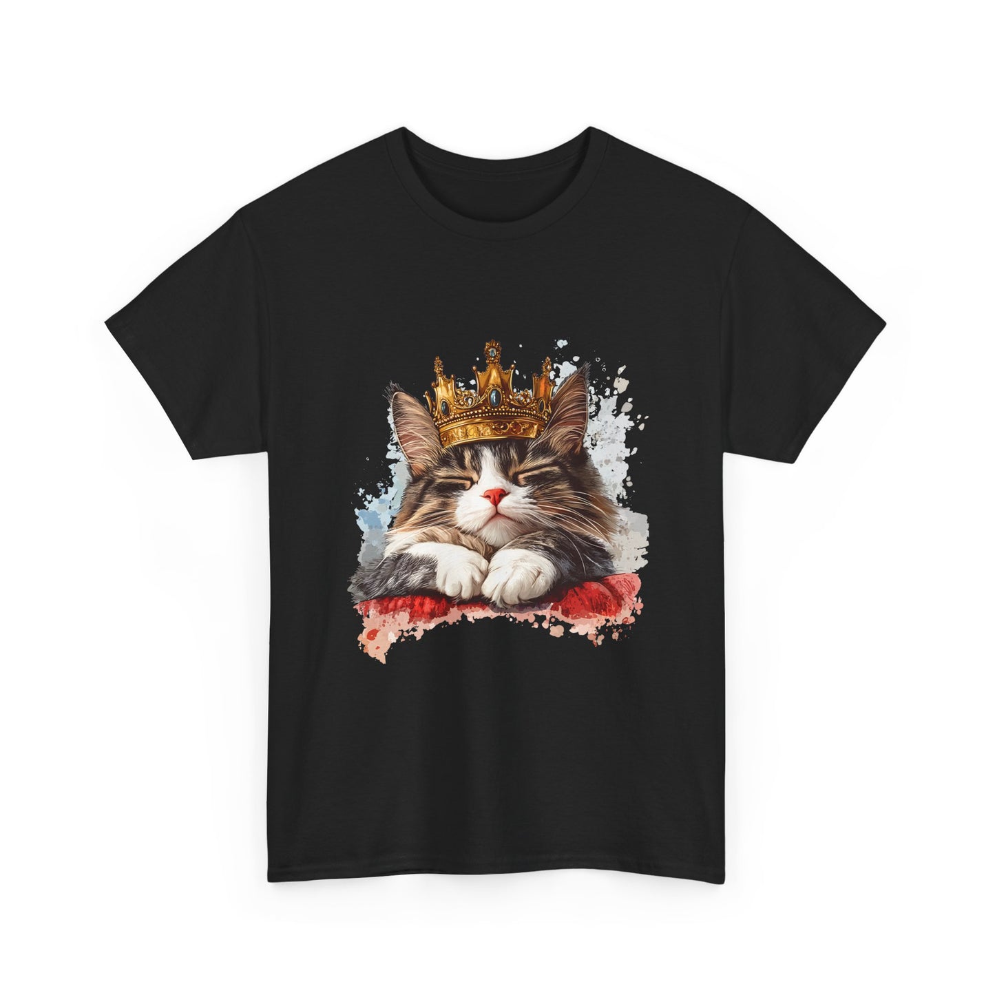 Cat King T-Shirt — Regal Crowned Cat Graphic Tee