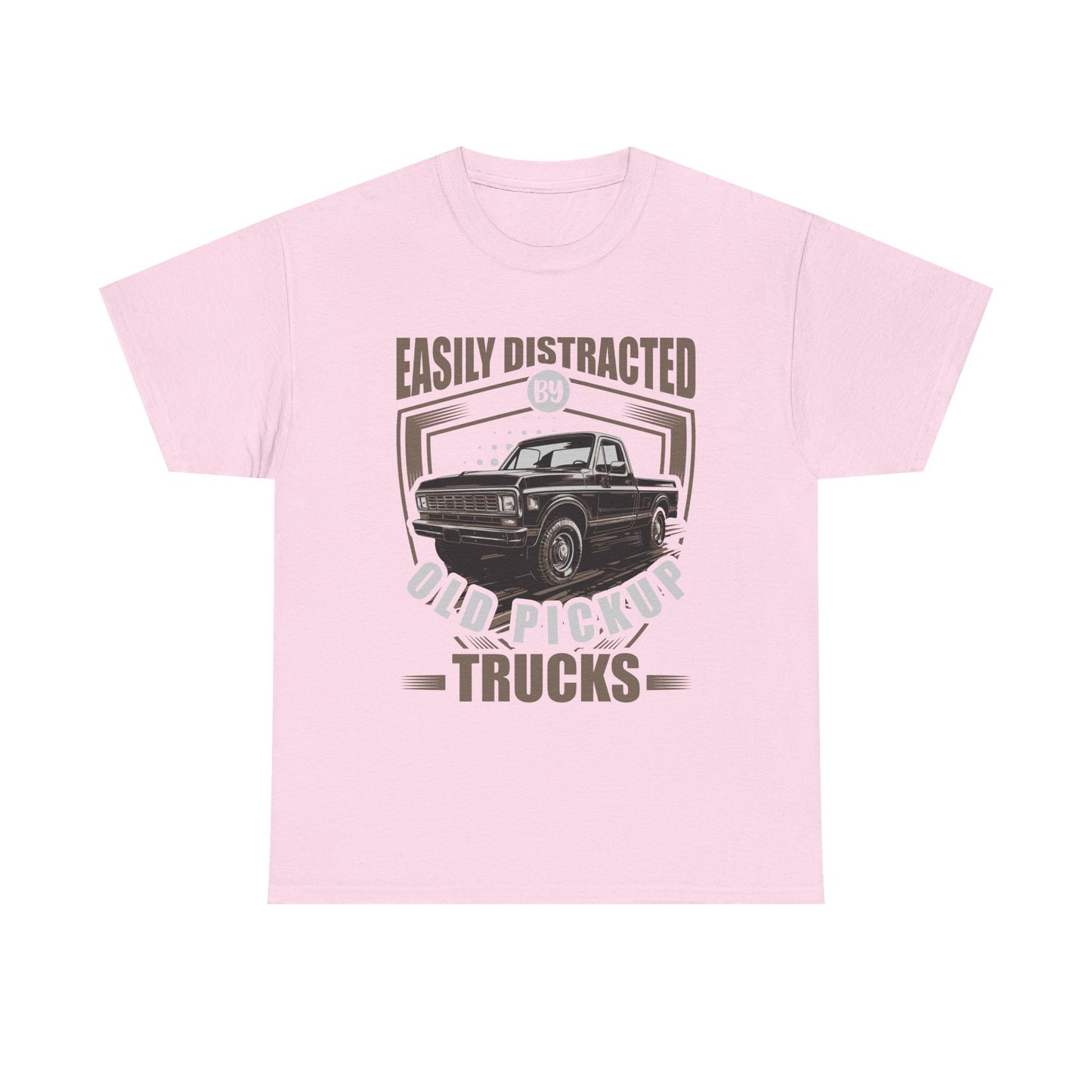 Old Pickup Trucks T-Shirt — "Easily Distracted By Old Pickup Trucks" Vintage Truck Tee