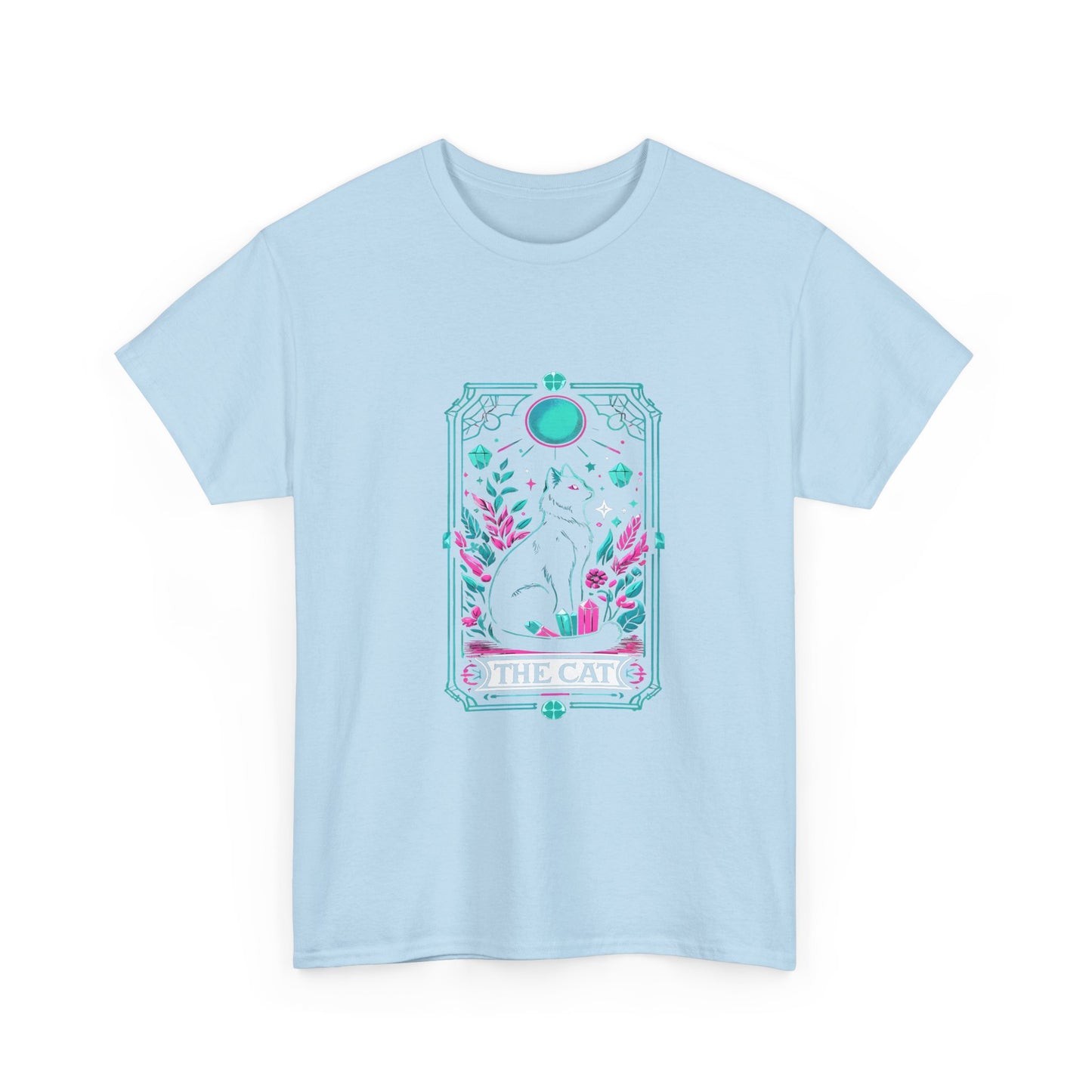 Cat Tarot T-Shirt — "The Cat" Mystical Black Tee