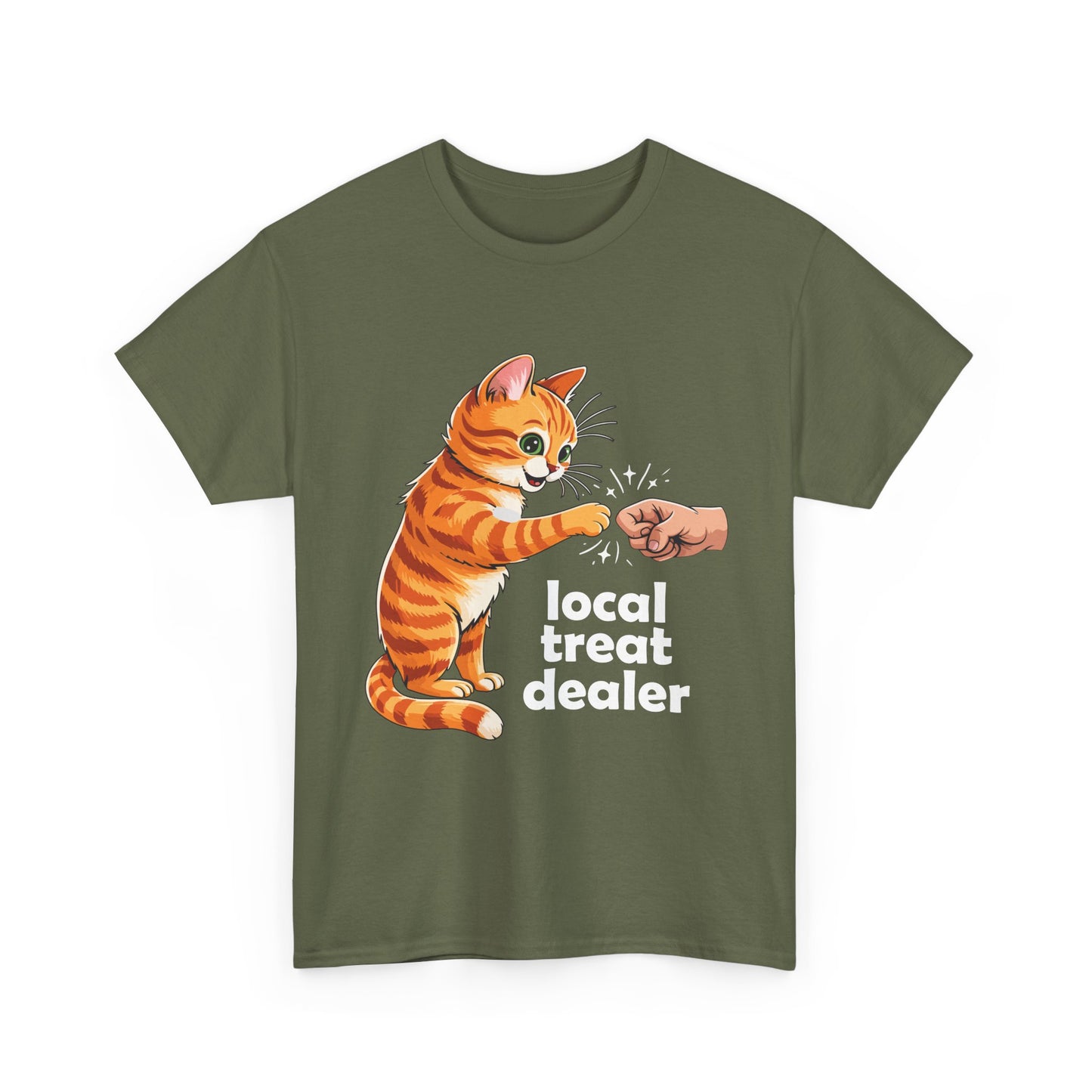 Cat T-Shirt — "Local Treat Dealer" Cute Ginger Kitty Fist Bump Tee
