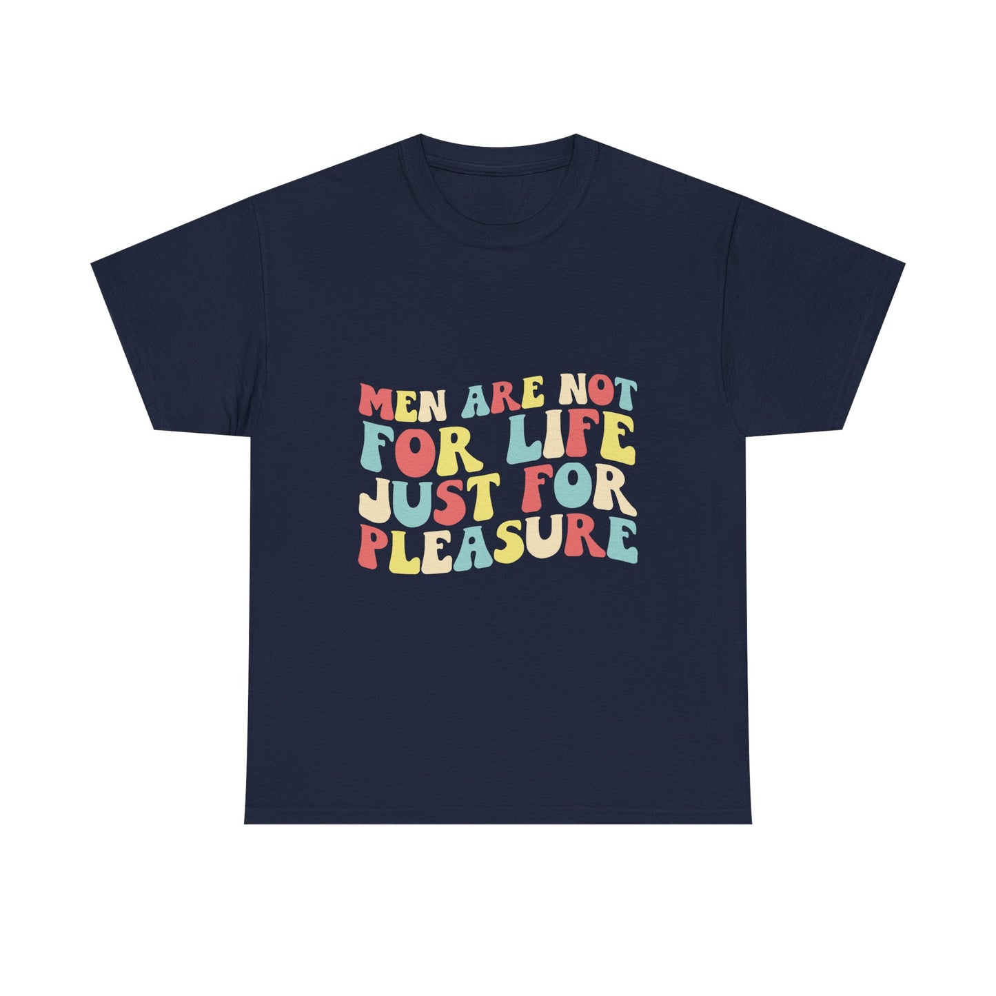 T-Shirt — "Men Are Not For Life Just For Pleasure" Retro Colorblock Graphic Tee