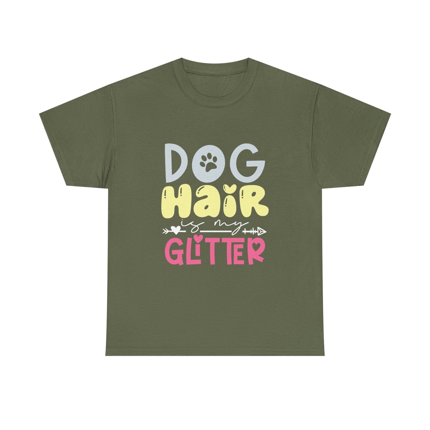 Dog Hair Glitter T-Shirt — Cute Paw Print Pet Lover Tee