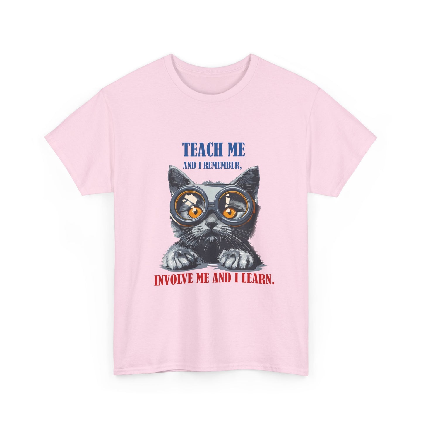Cat Teacher T‑Shirt — “Teach Me and I Remember, Involve Me and I Learn” Educational Cat Tee
