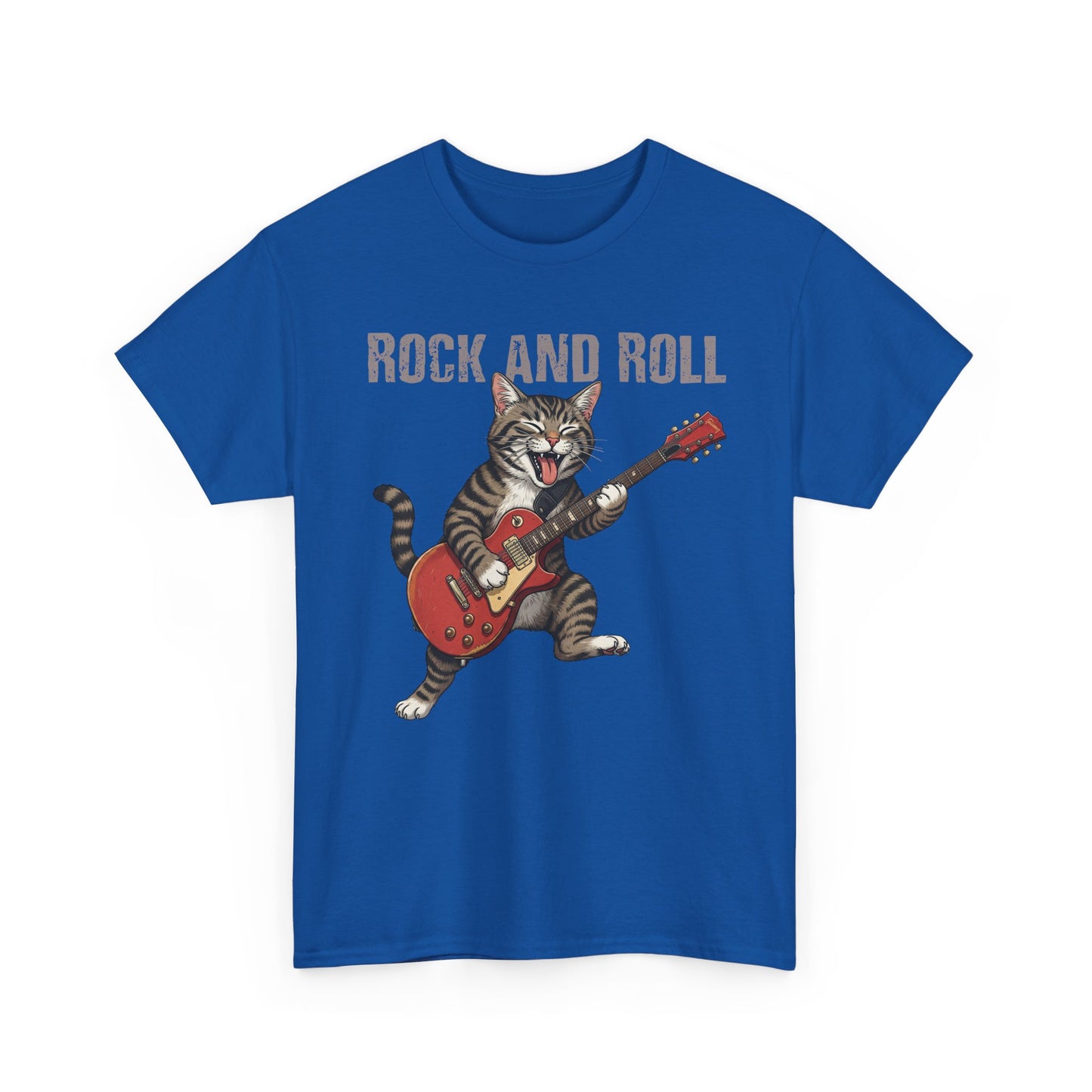 Rock and Roll Cat T-Shirt — Vintage Guitar Kitty Graphic Tee