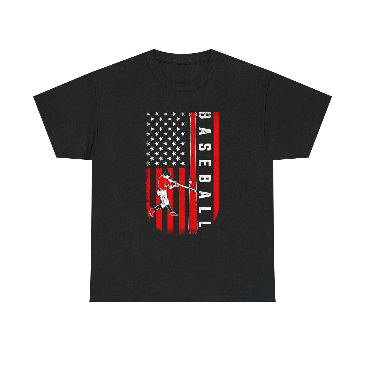 Baseball American Flag T-Shirt — Patriotic Batter Graphic Tee