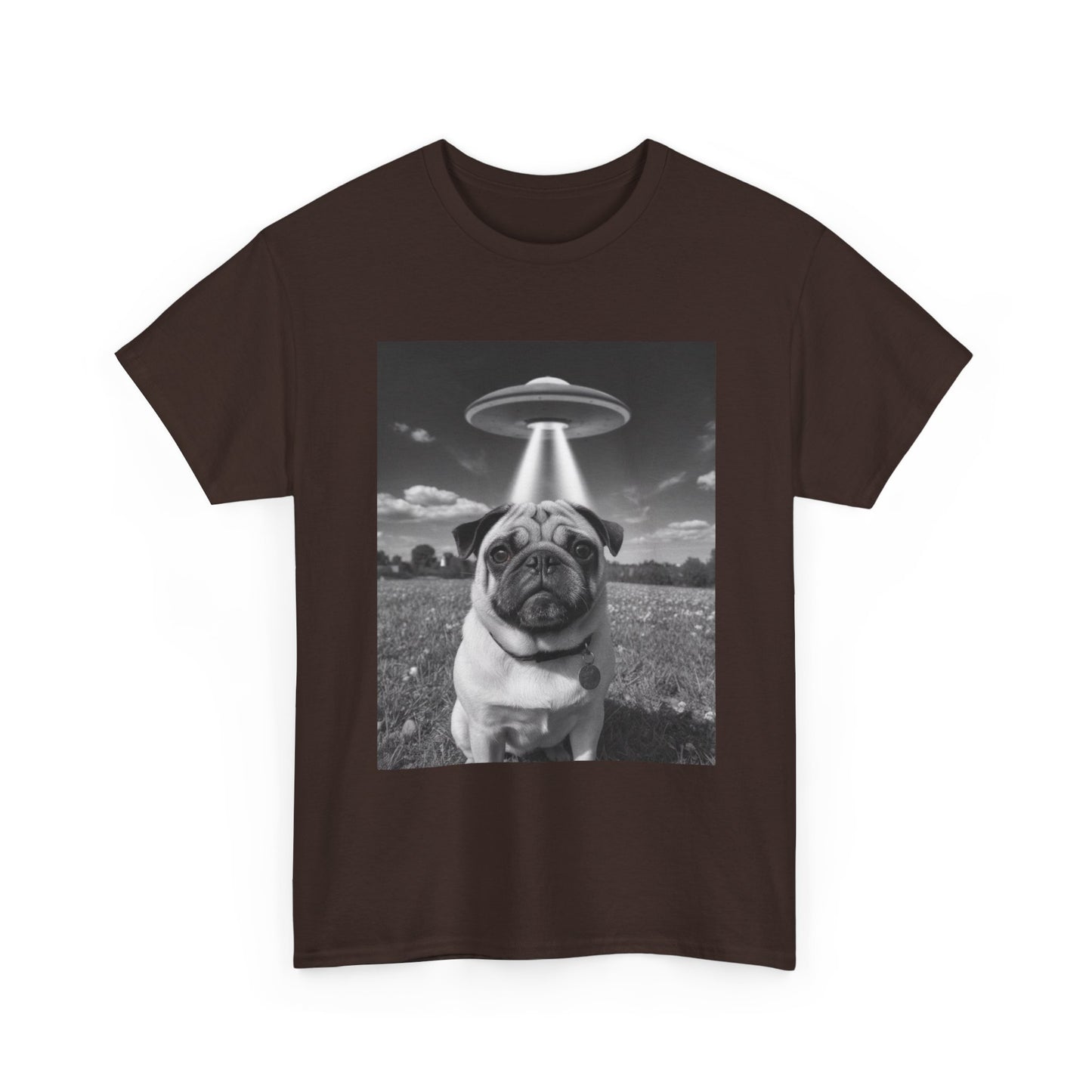 Pug Abduction Tee - Funny UFO Dog Graphic Shirt